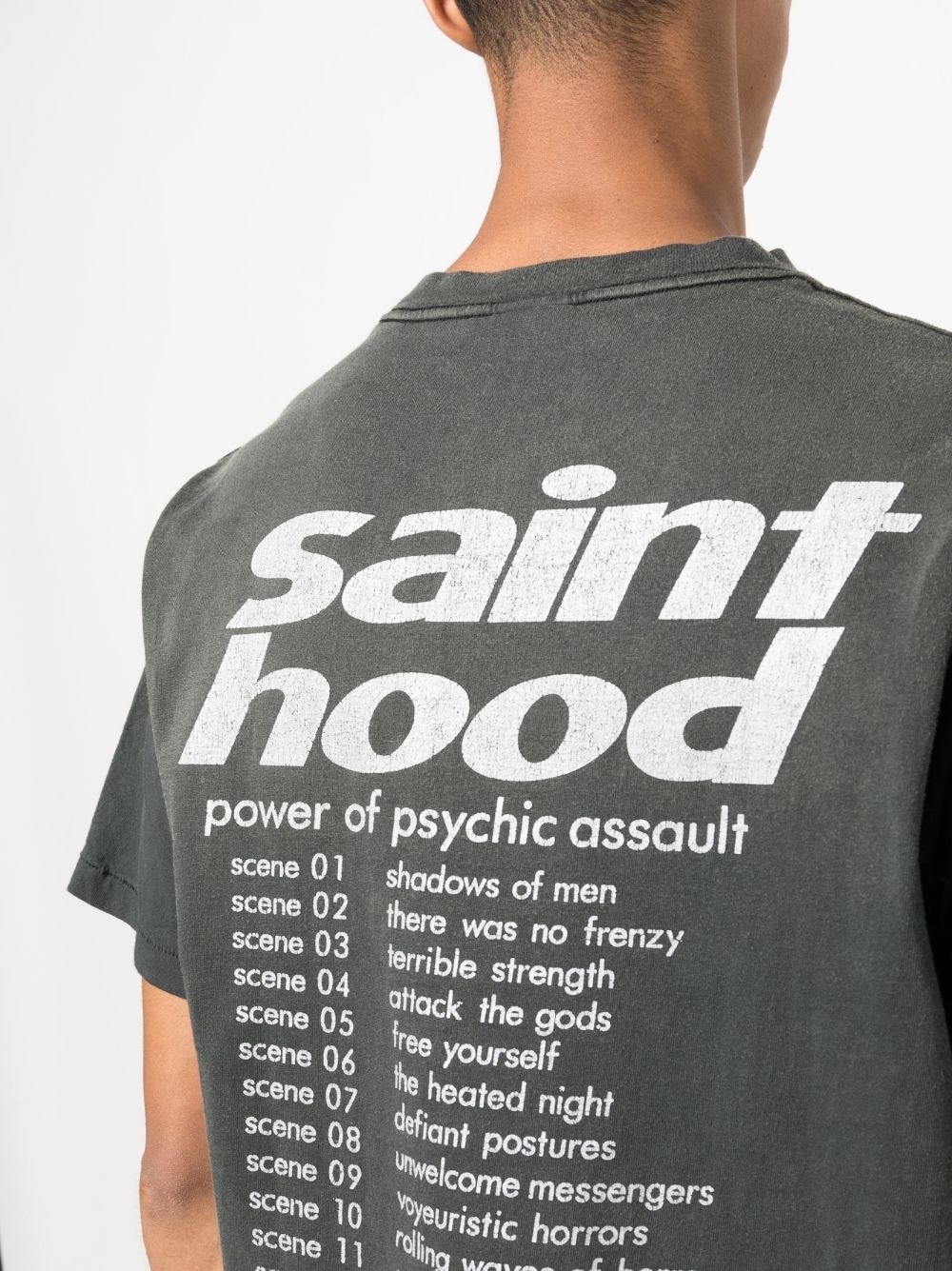 graphic-print distressed cotton T-shirt - 5