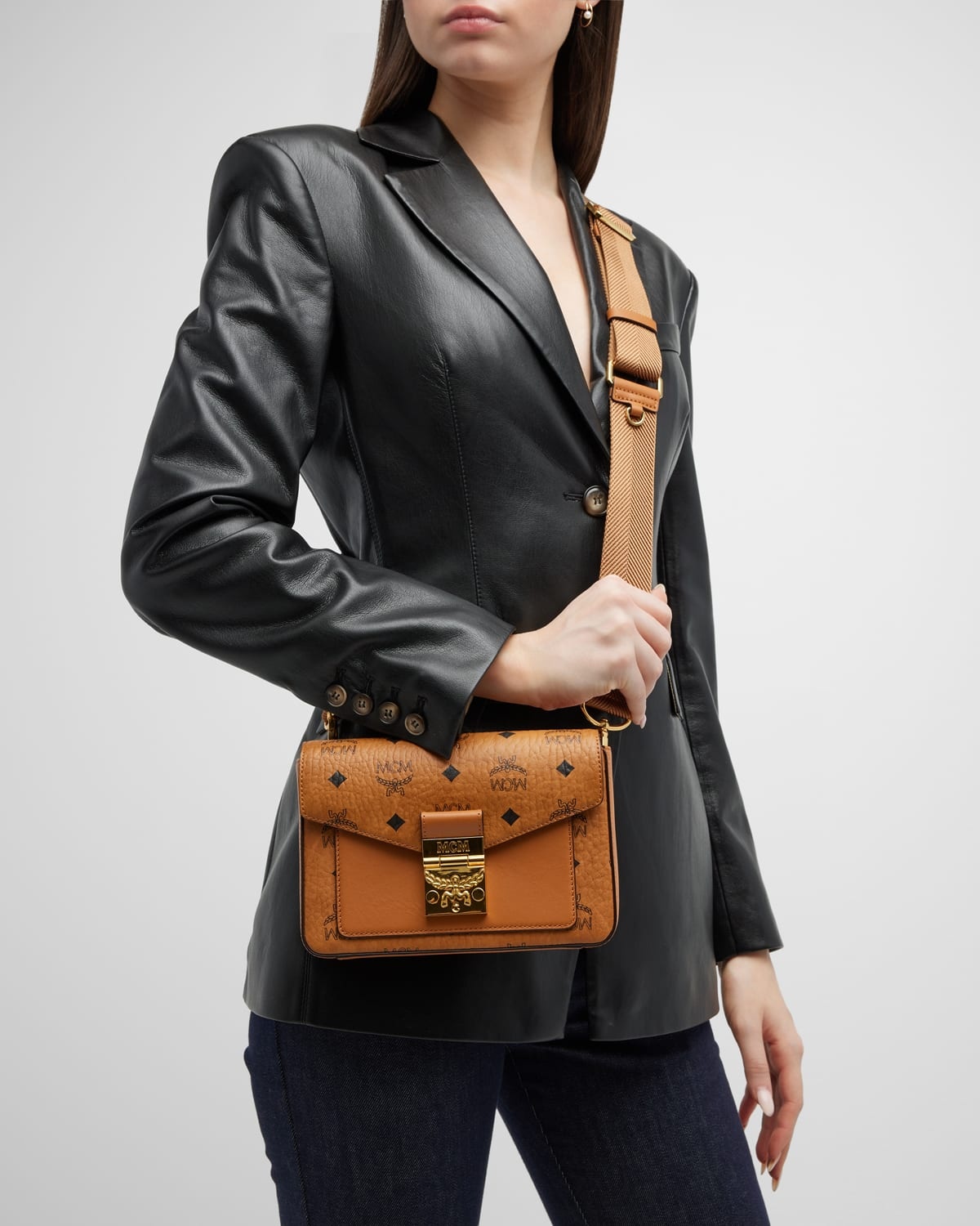 Millie Visetos Logo Leather Crossbody Bag - 3