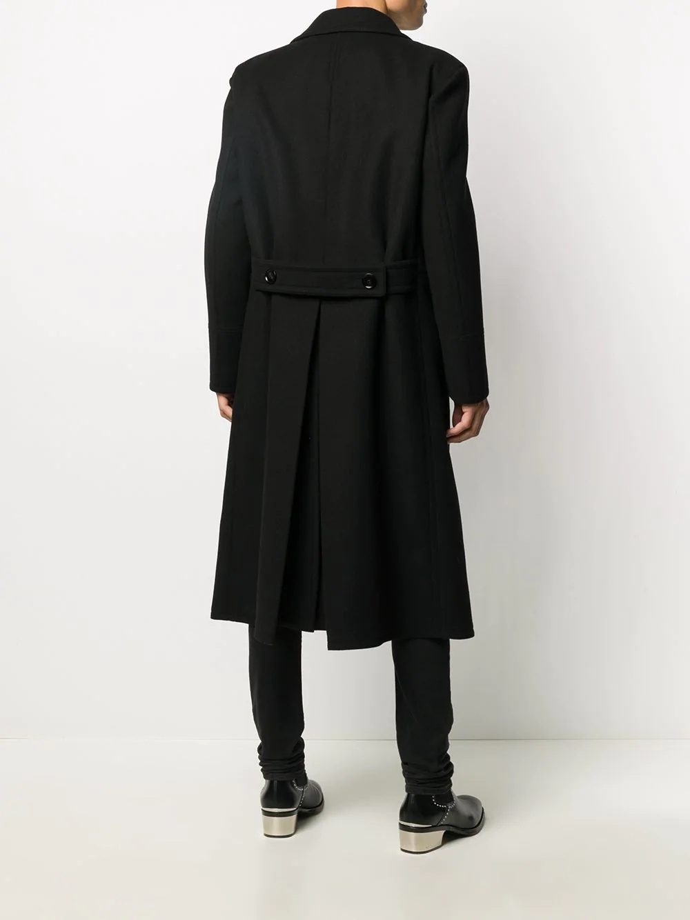 double-breasted mid-length coat - 4