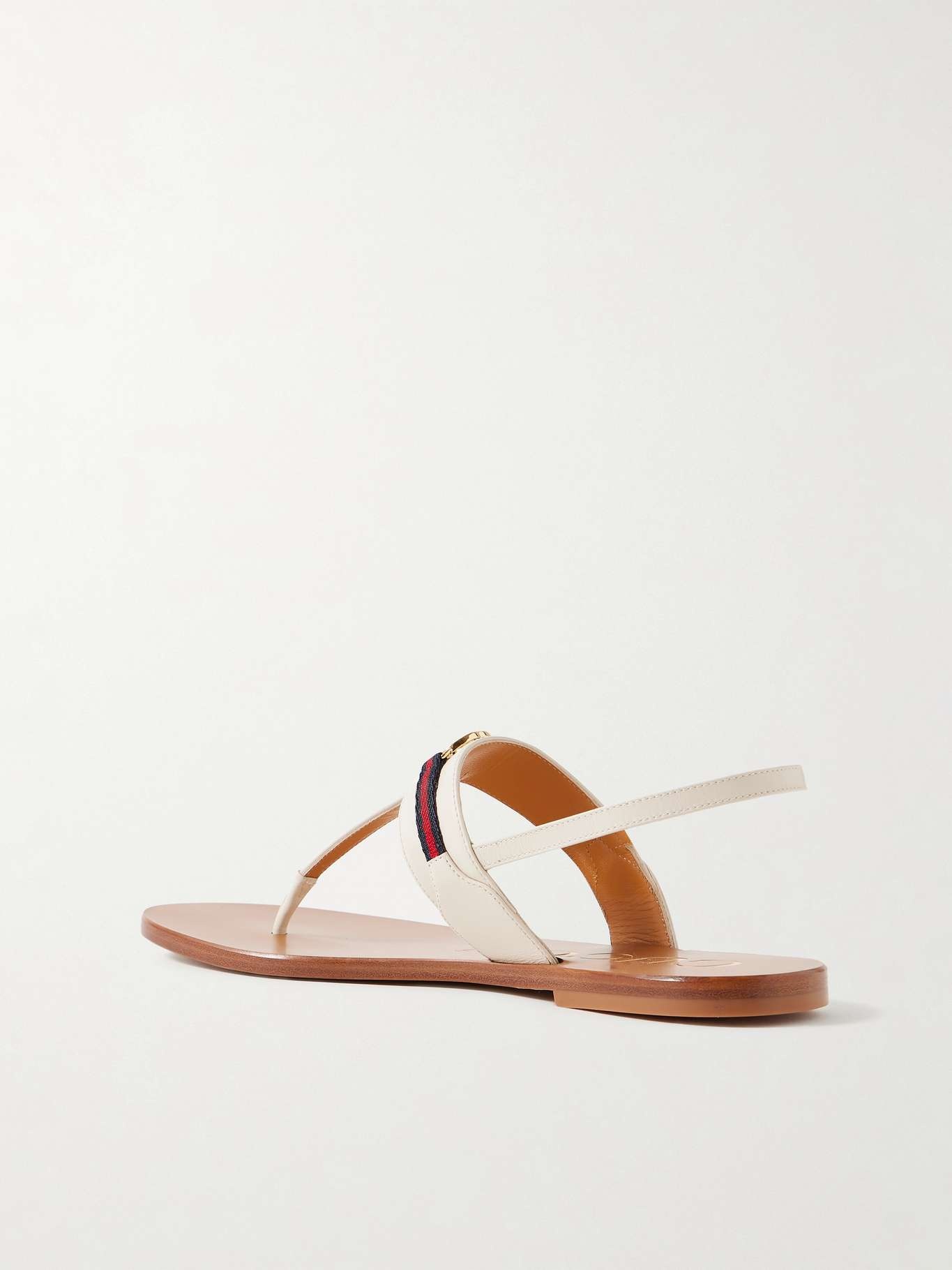 Kika logo-embellished webbing-trimmed leather sandals - 3