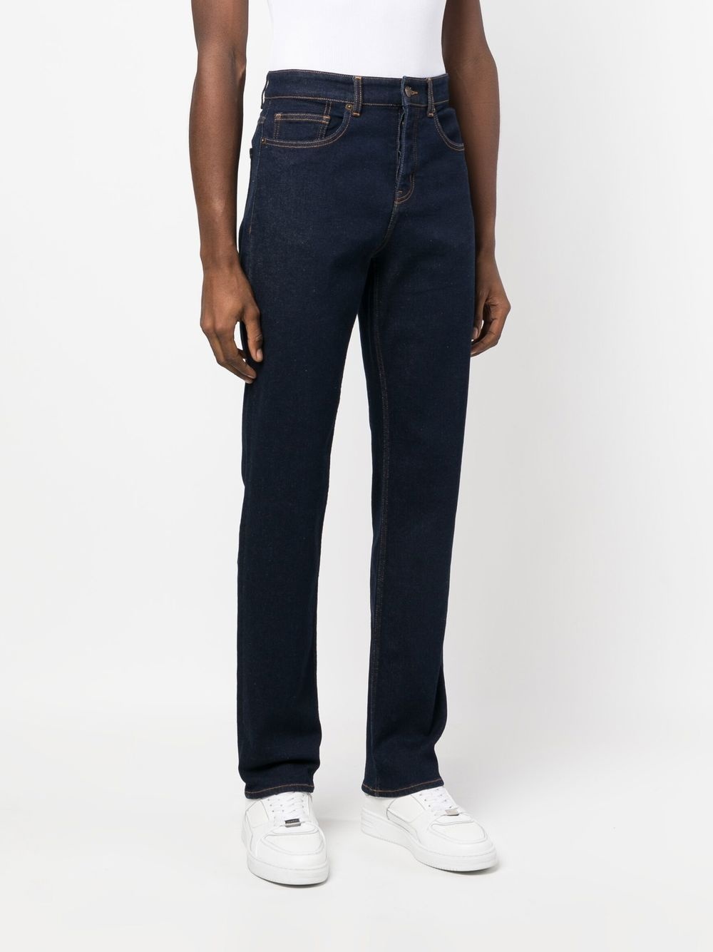 logo-patch straight-leg jeans - 3