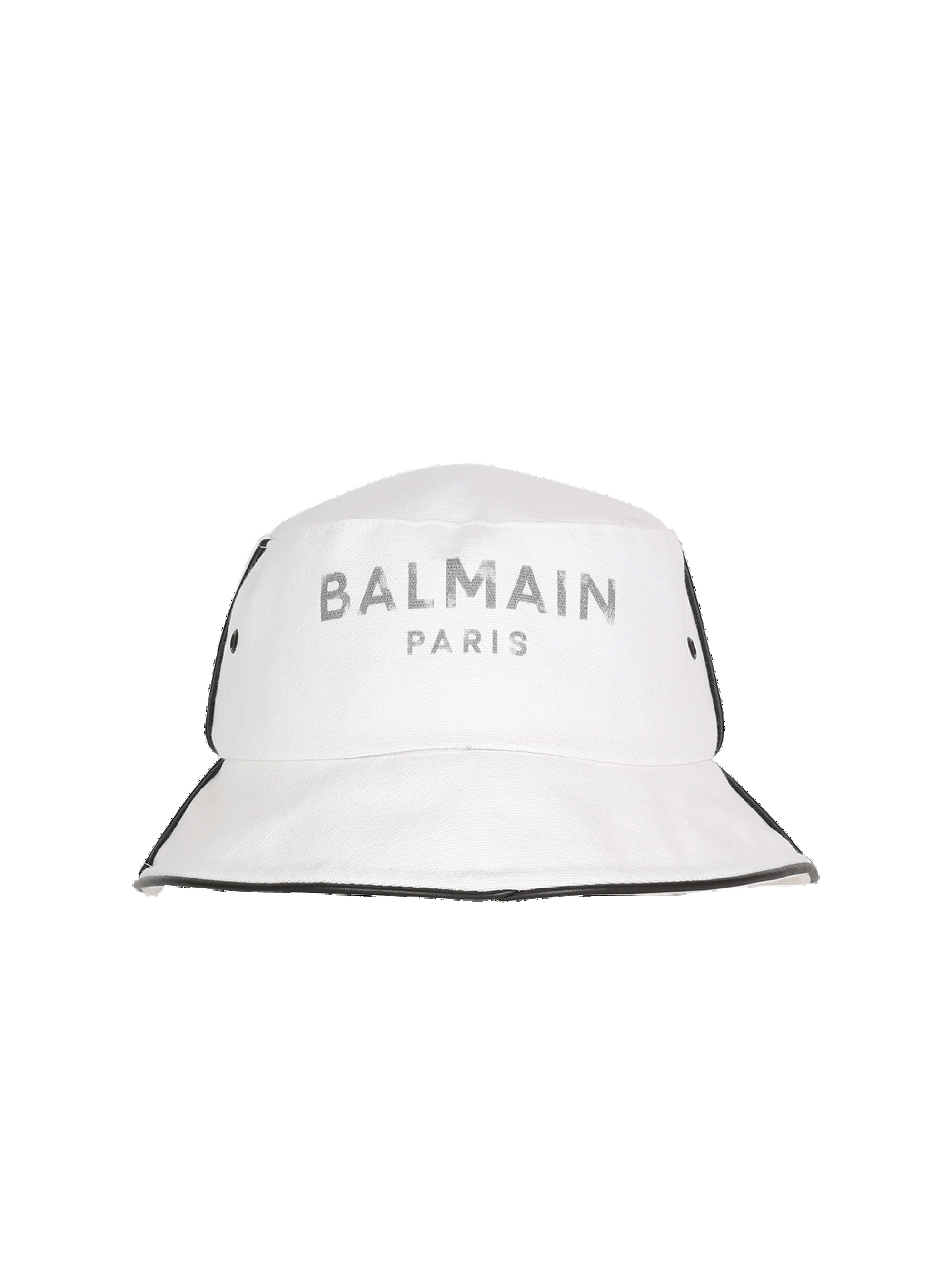 Cotton and leather B-Army bucket hat with Balmain logo - 1