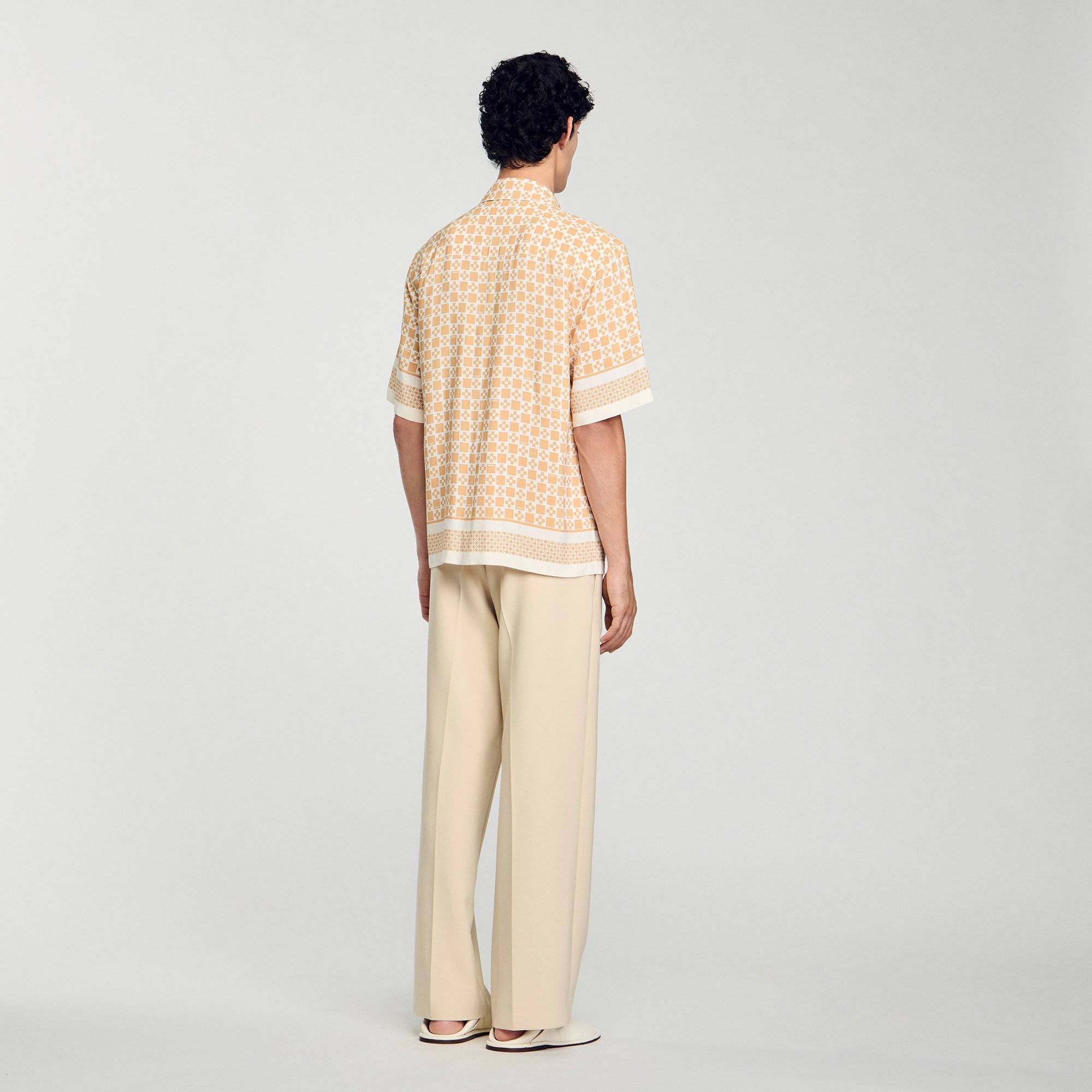 SQUARE CROSS MOTIF FLOWING SHIRT - 5