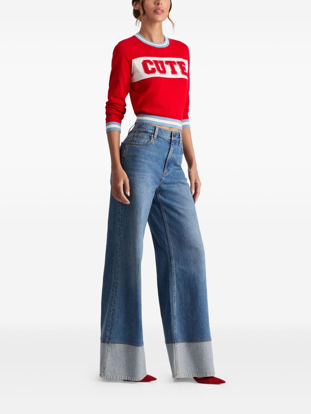 appliqué-embellished crew-neck sweater - 3