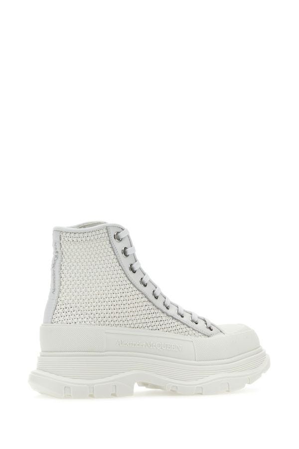 ショートブーツ・ブーティ Alexander Mcqueen White Raffia Tread Slick Sneakers Alexander McQueen ALEXANDER MCQUEEN White Raffia Tread Slick