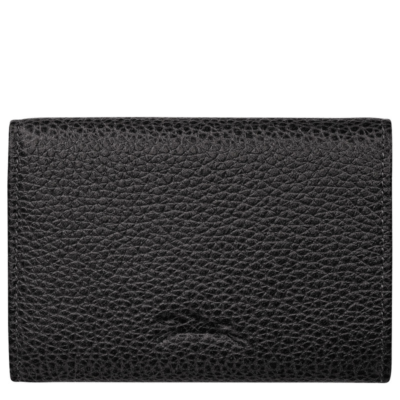 Longchamp Le Foulonné Compact wallet Black - Leather outlook