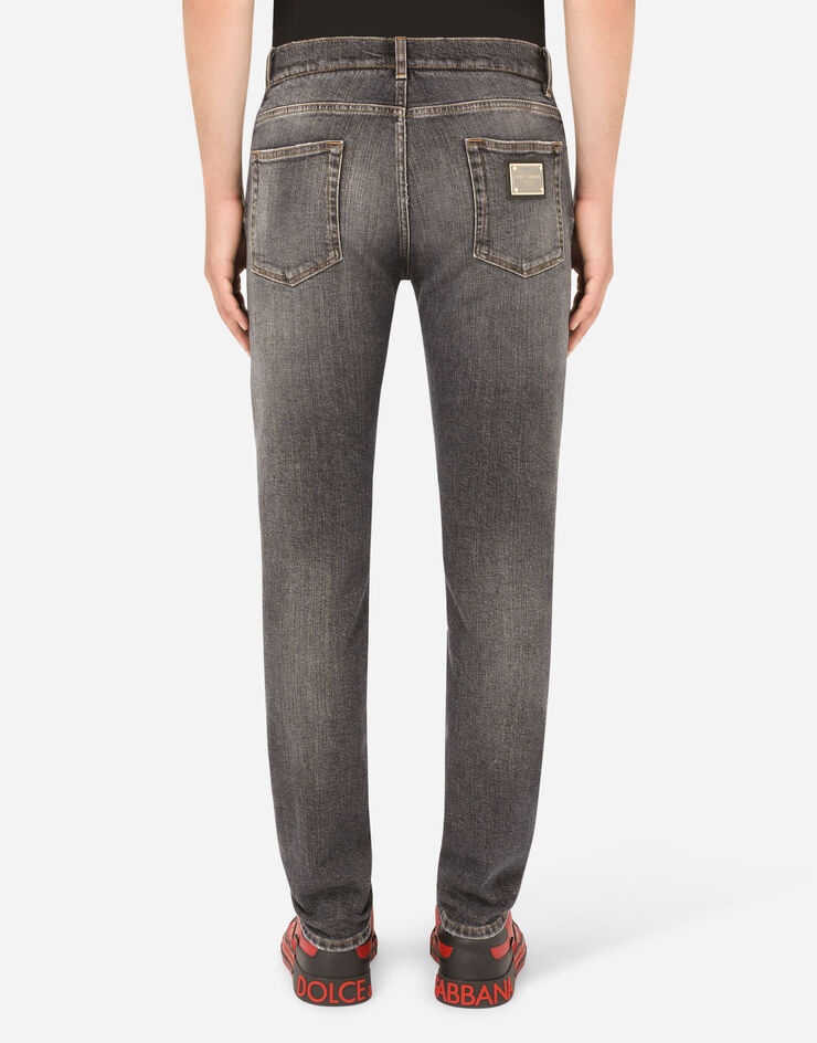 Gray wash slim-fit stretch jeans - 2