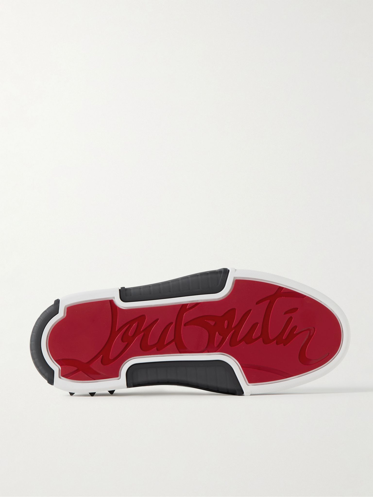 Astroloubi Spiked Leather and Mesh Sneakers White - 3