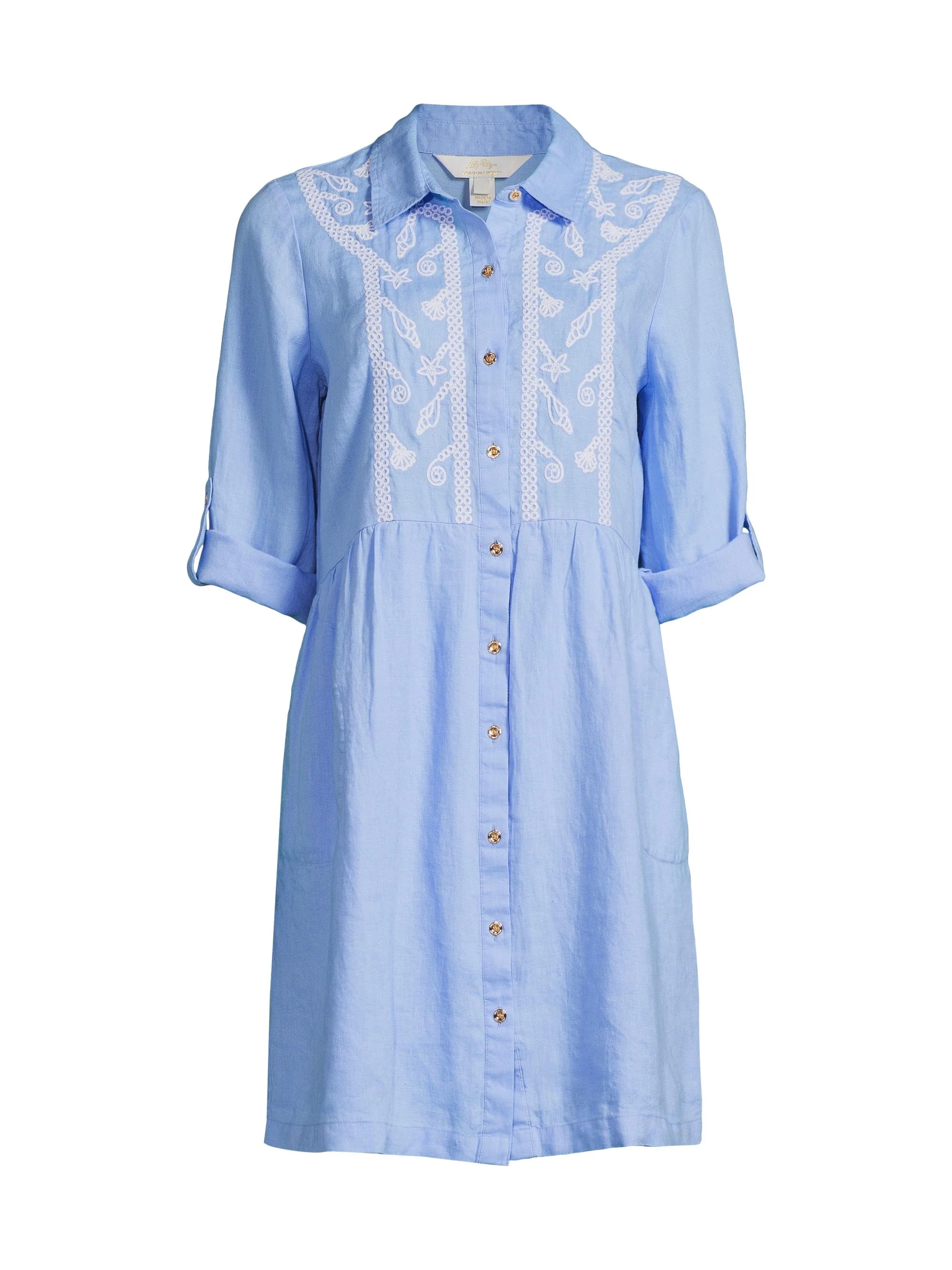 Women's Shaela Embroidered Shirtdress - Jacaranda Blue - 1
