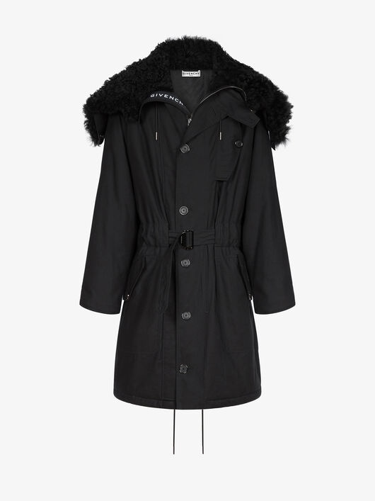 HOODED PARKA IN SHEEP LINING - 1