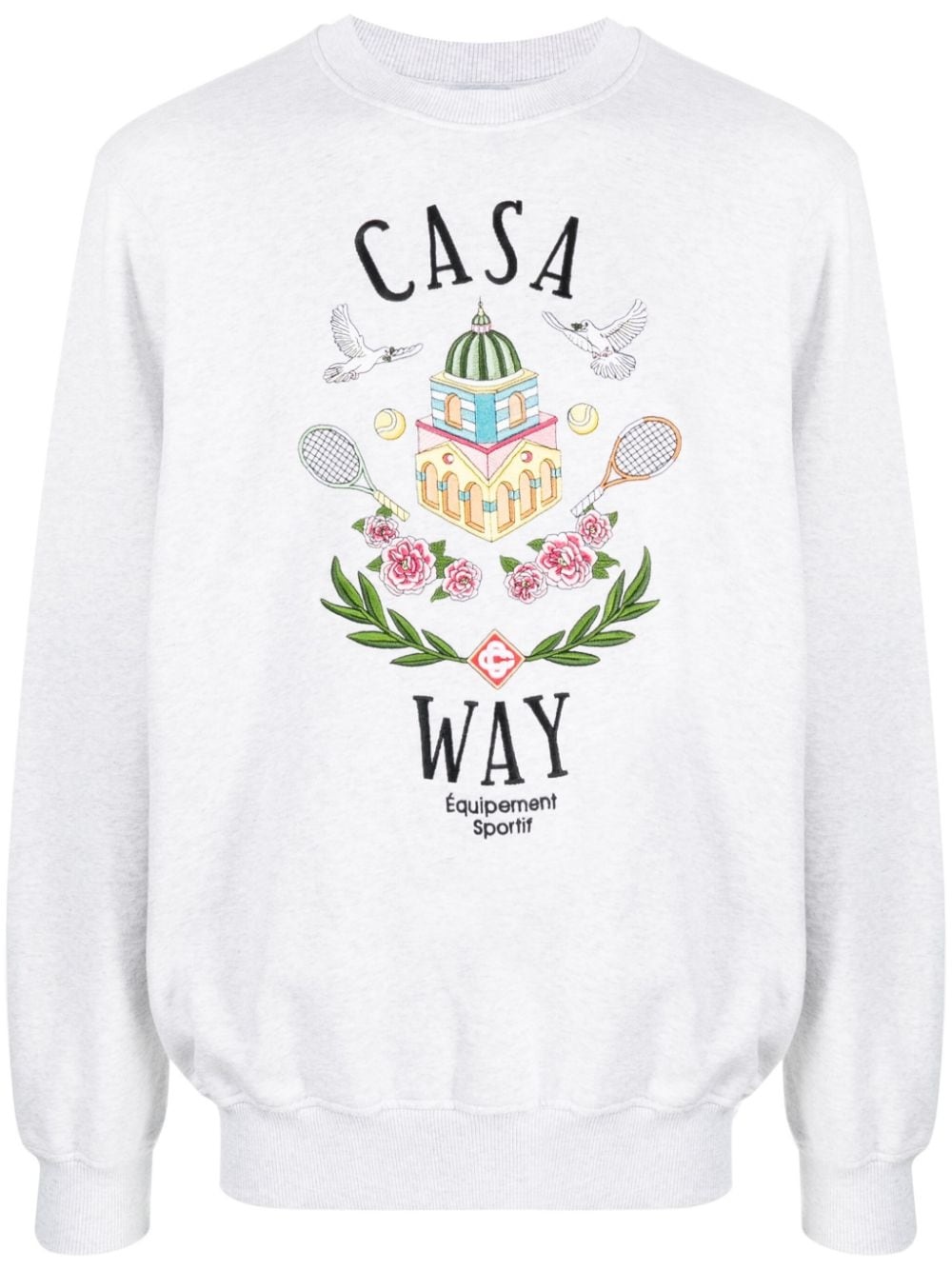 Casa Way-embroidered cotton sweatshirt - 1