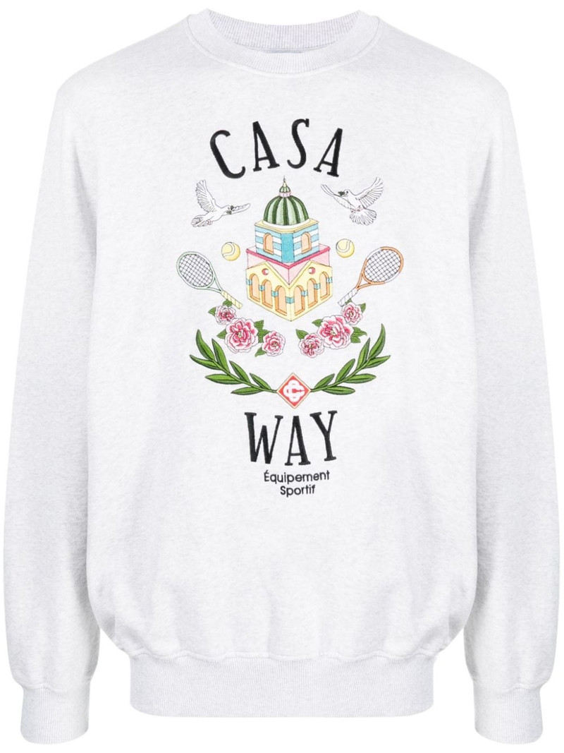 Casa Way-embroidered cotton sweatshirt 1