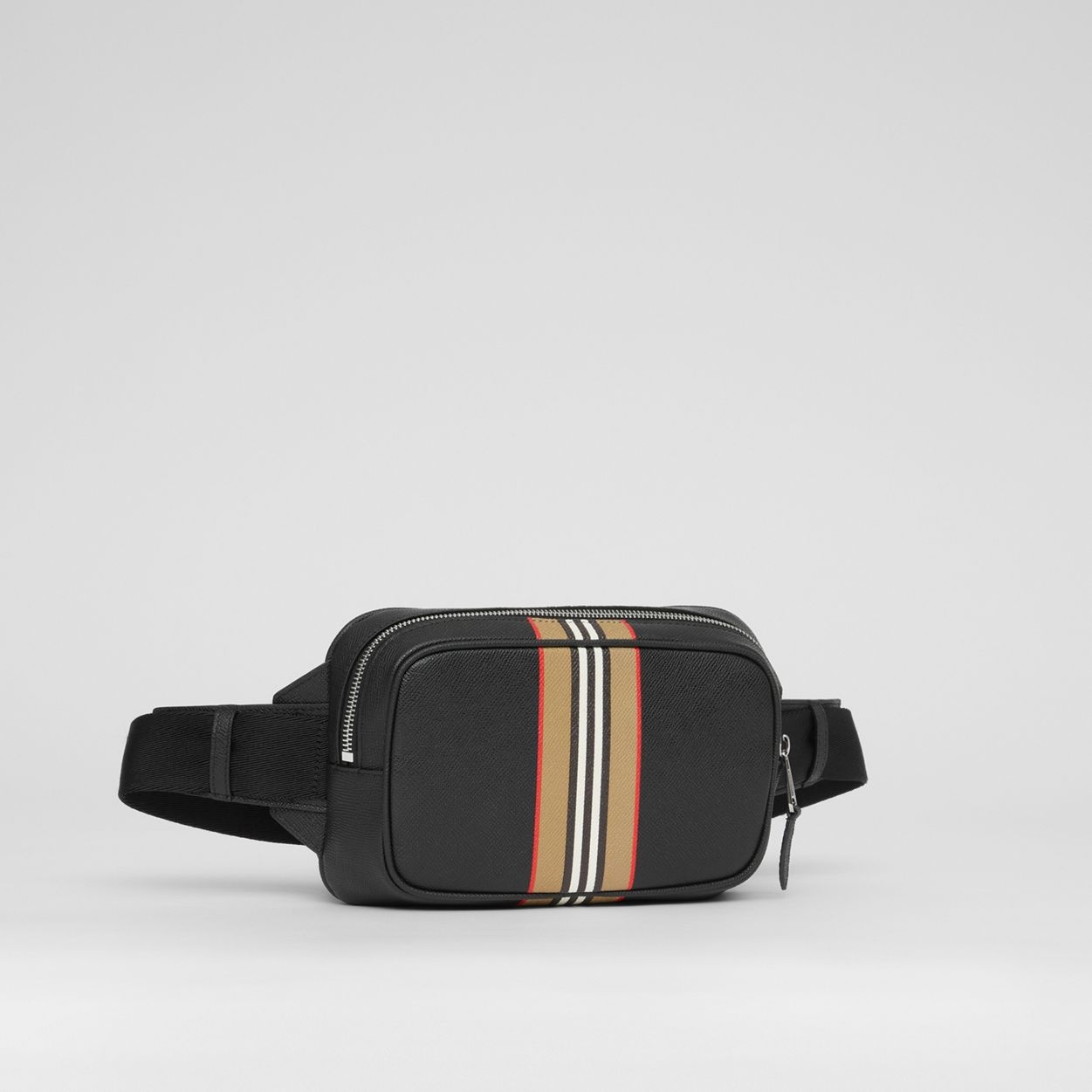 Icon Stripe Print Grainy Leather Bum Bag - 9