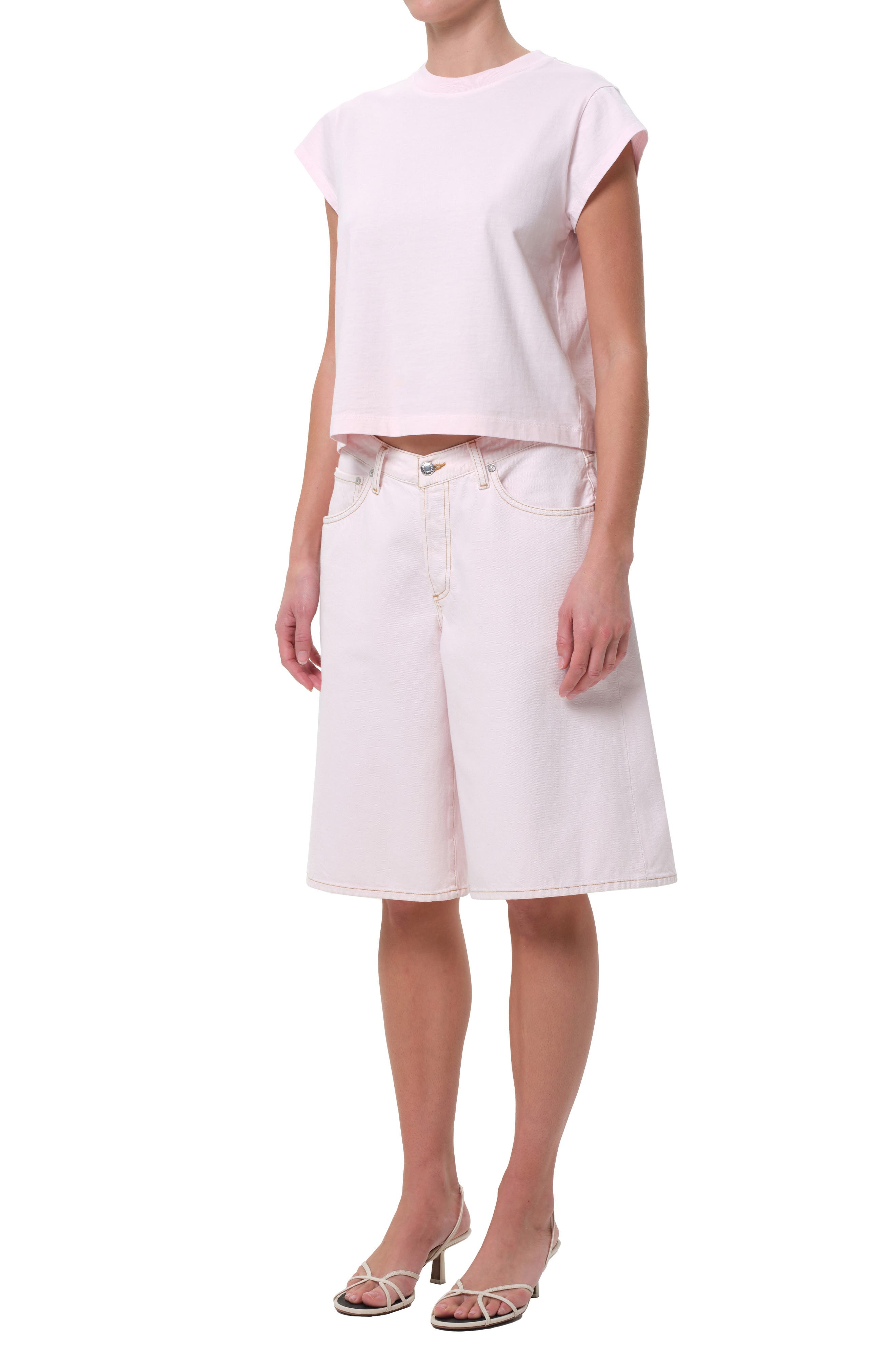 AGOLDE Bryce Cap Sleeve T-Shirt in Cosmos Pink Crystal at Nordstrom - 5