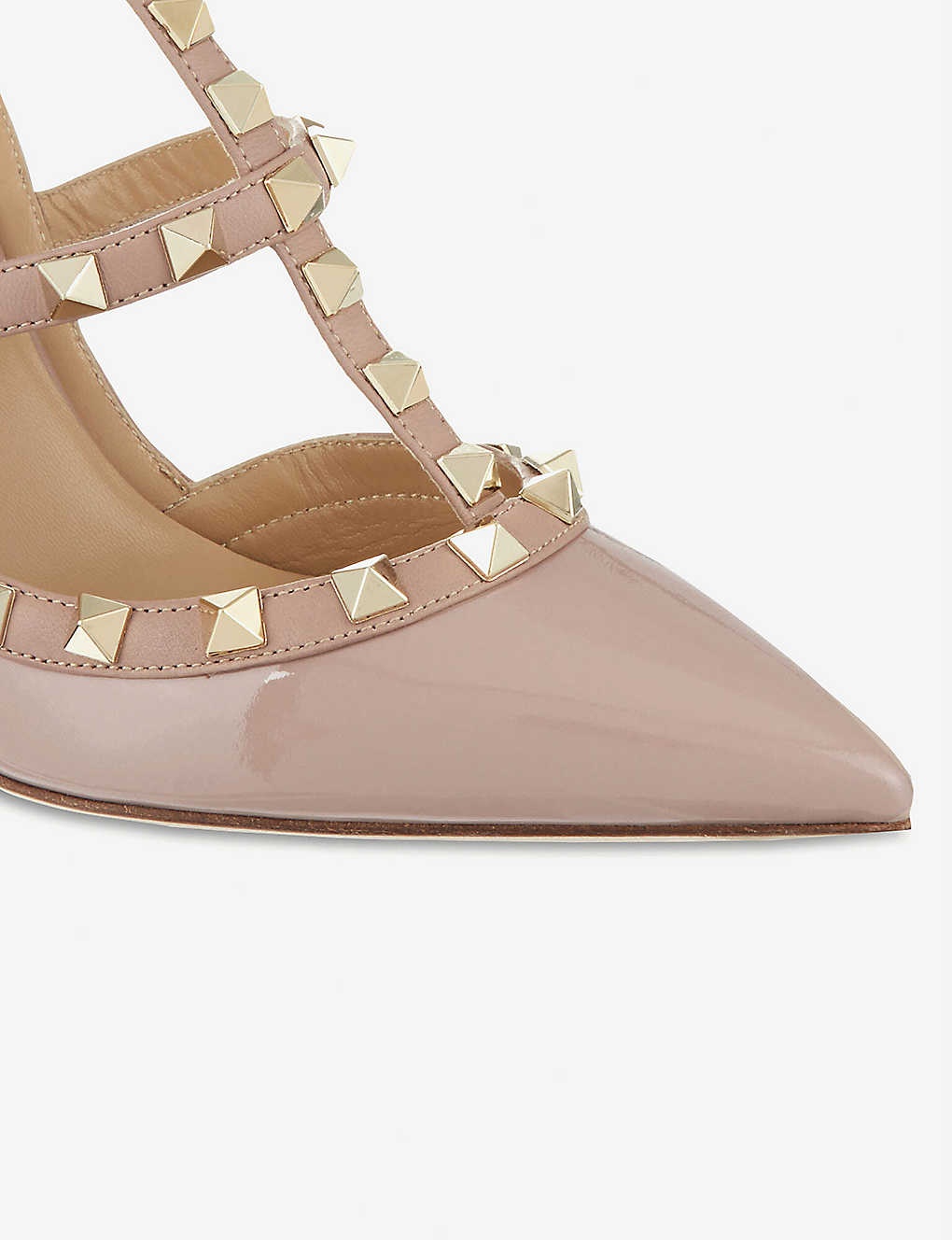 So Noir rockstud patent-leather heeled sandals - 6