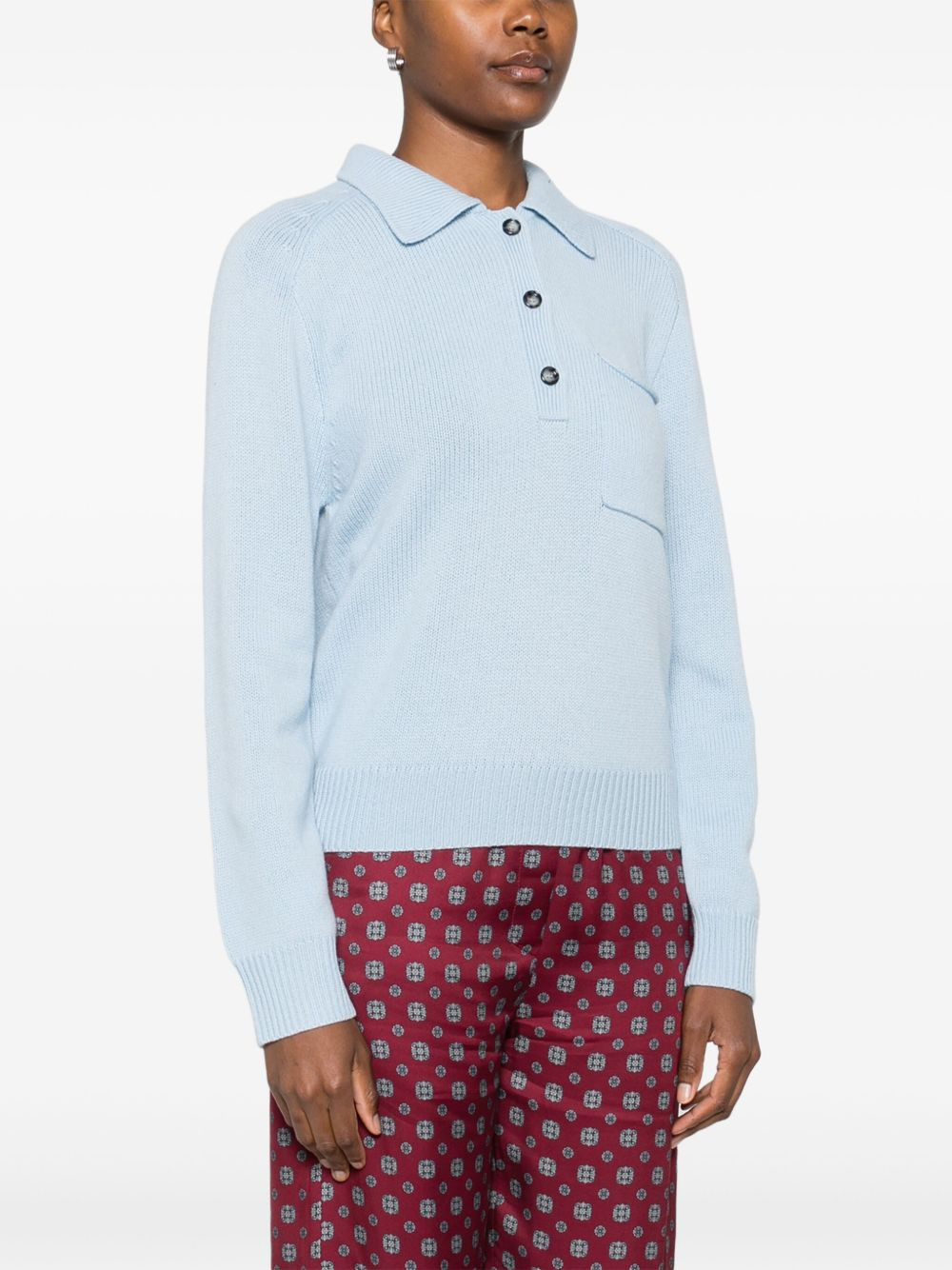polo-neck patch-pocket sweater - 3