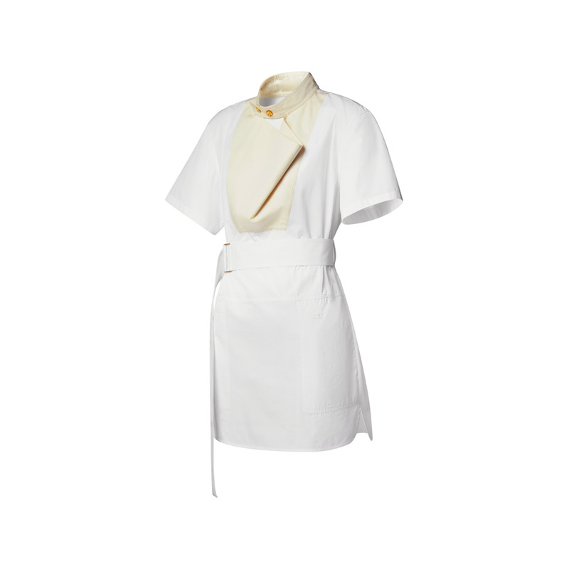 Bib Insert Belted Dress 2