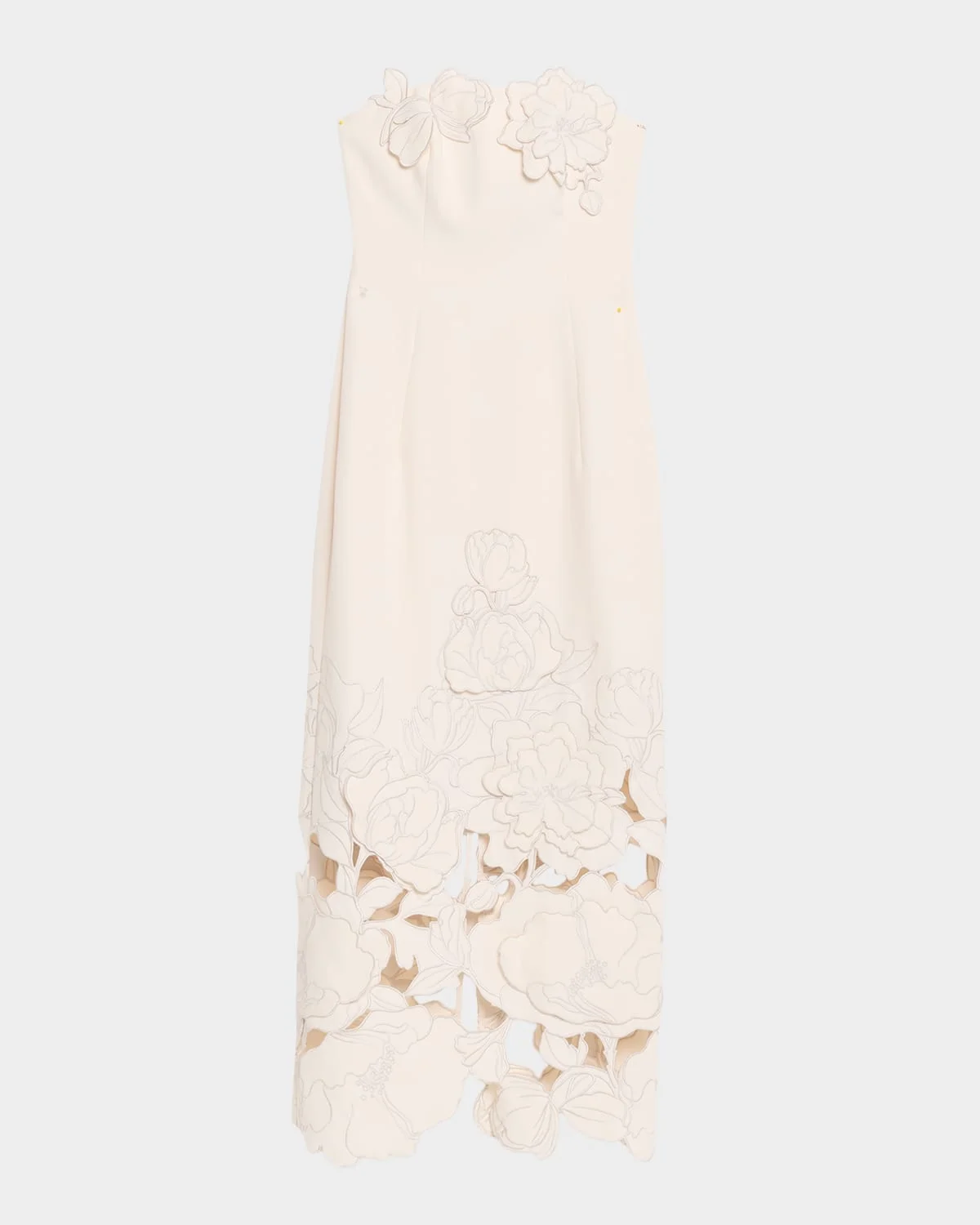 Rayna Strapless Floral Applique Column Maxi Dress - 1
