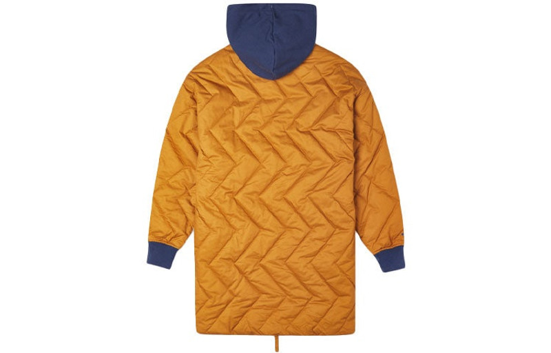 Converse Converse Mid-Length Contrasting Colors Hooded Quilted Jacket Brown 10021078-A02 outlook
