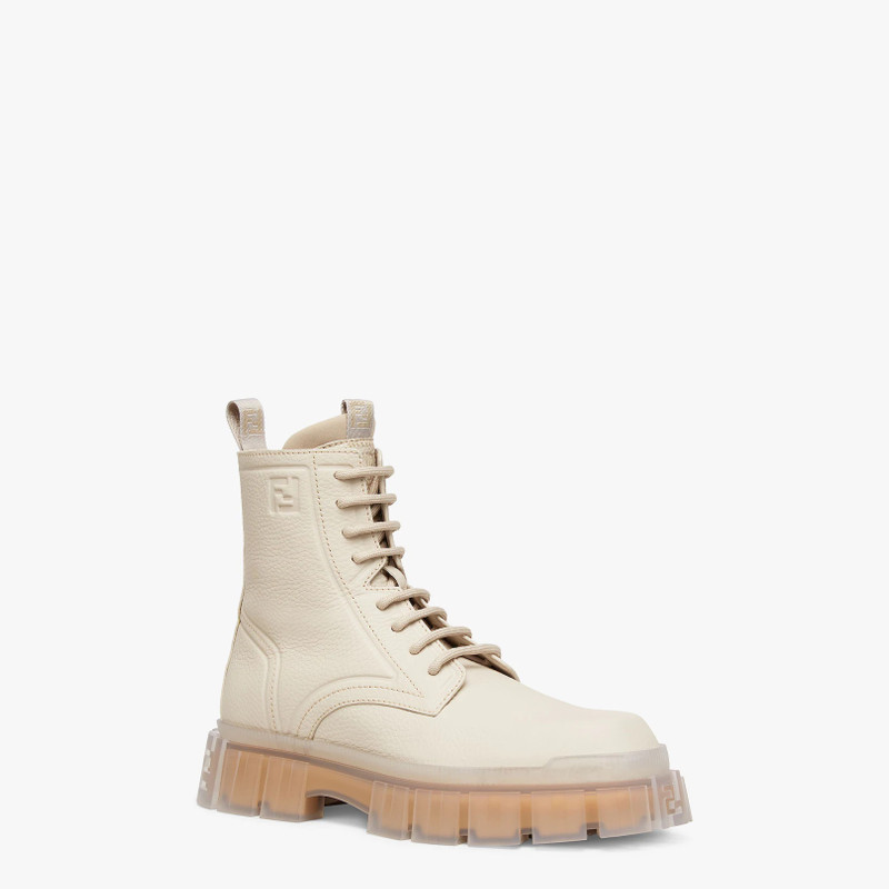 Beige leather ankle boots 2