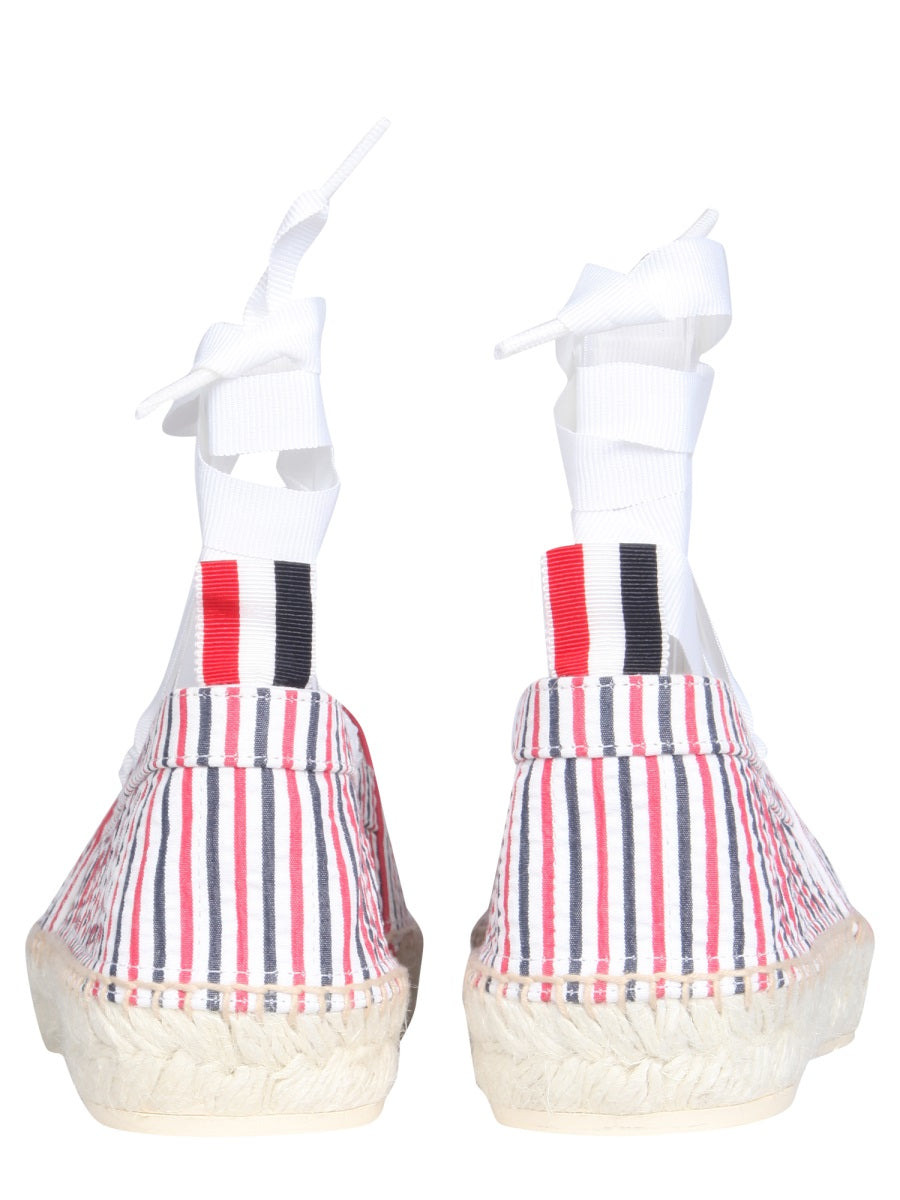 Thom Browne Women Seersucker Cotton Espadrilles - 3