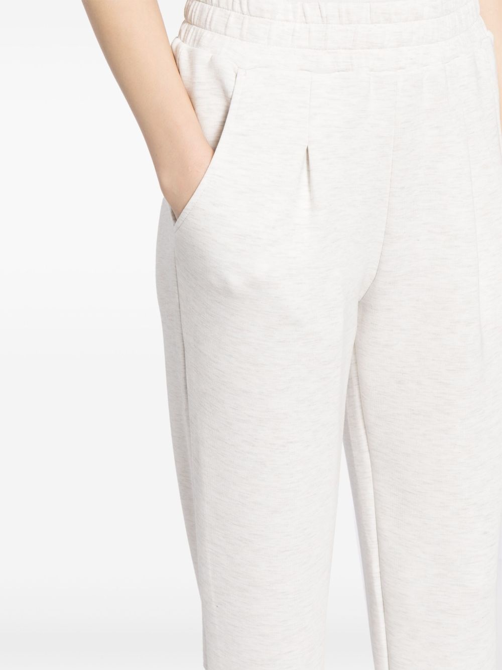 mélange-effect tapered trousers - 5