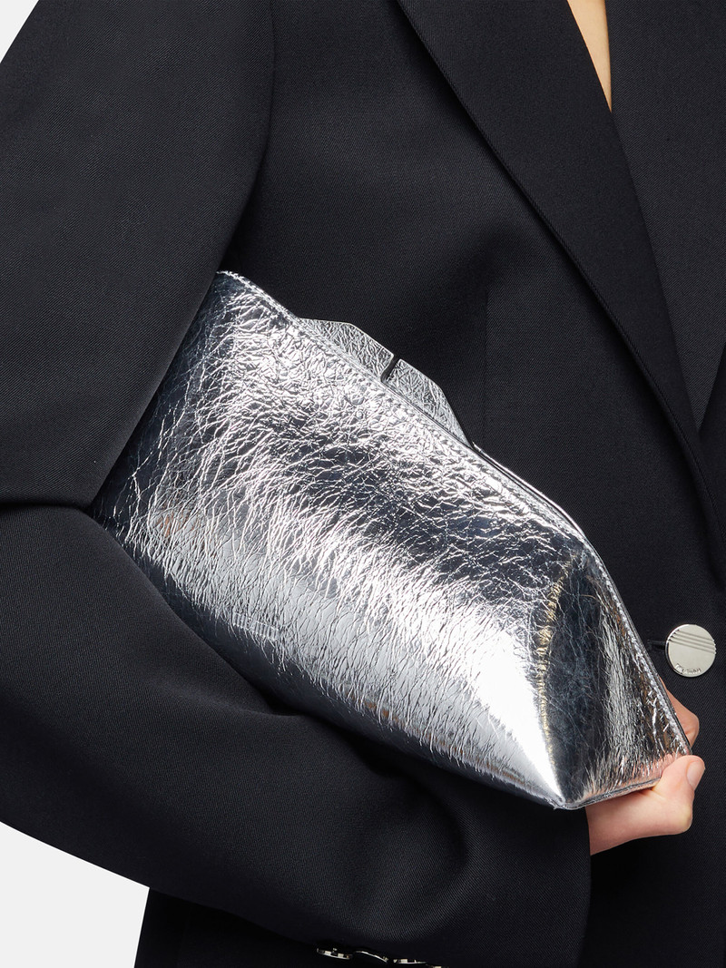 ''8.30PM'' SILVER OVERSIZED CLUTCH 2