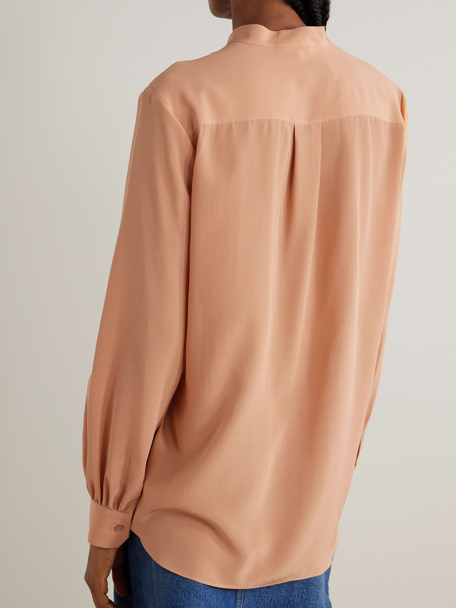Silk-crepe blouse Peach - 4