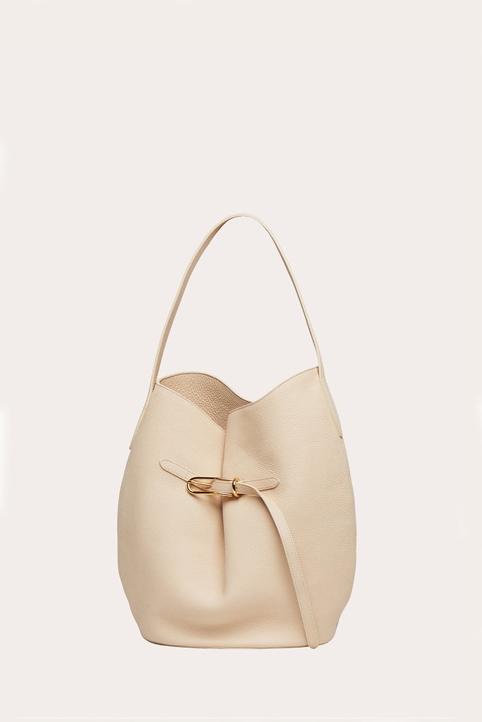 BELTED BUCKET BAG LARGE CREAM - 2