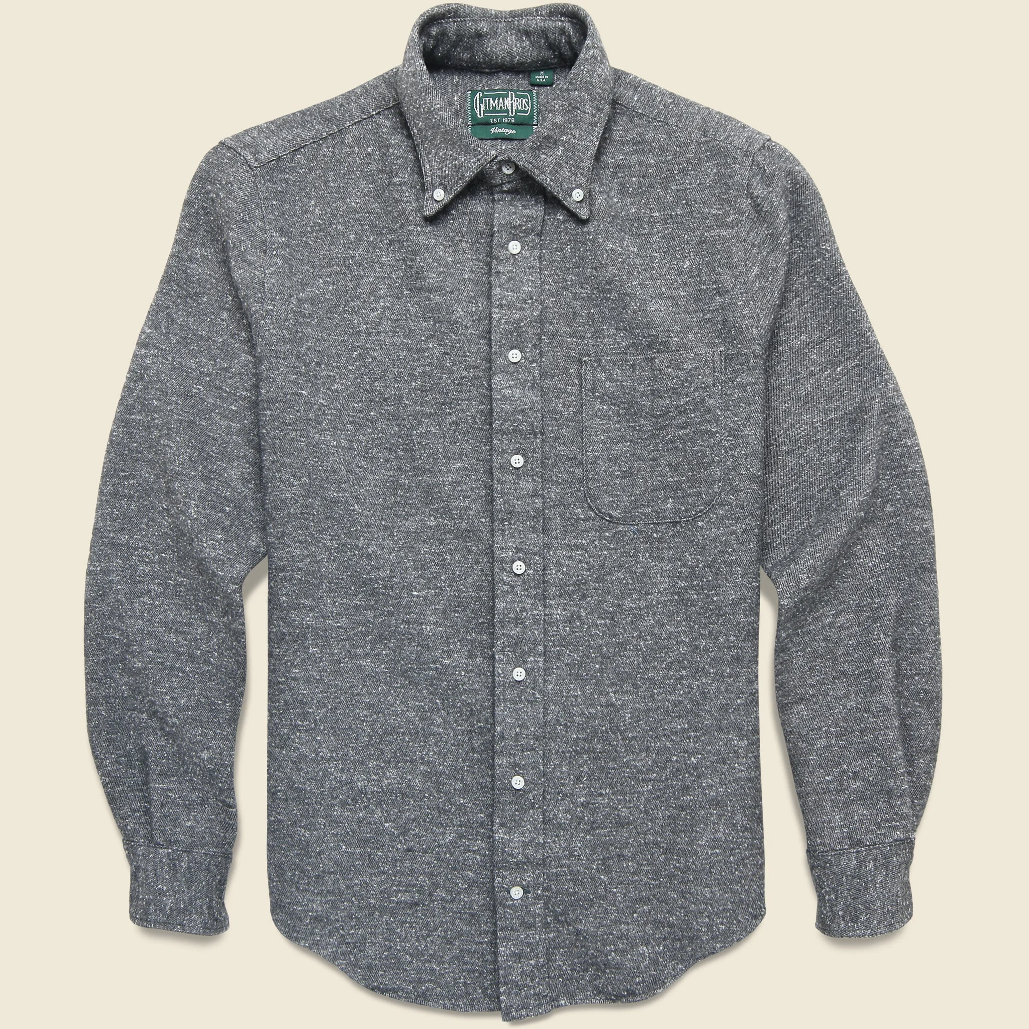 Nepped Chambray Shirt - Grey - 1