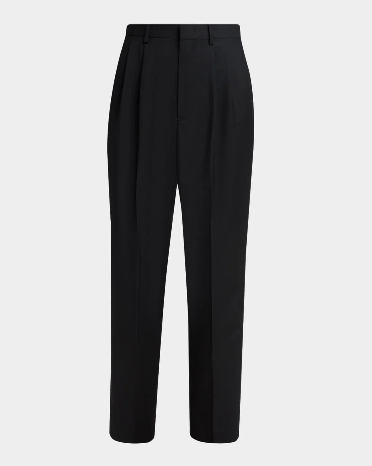 Pleated Wool-Mohair Trousers - 1