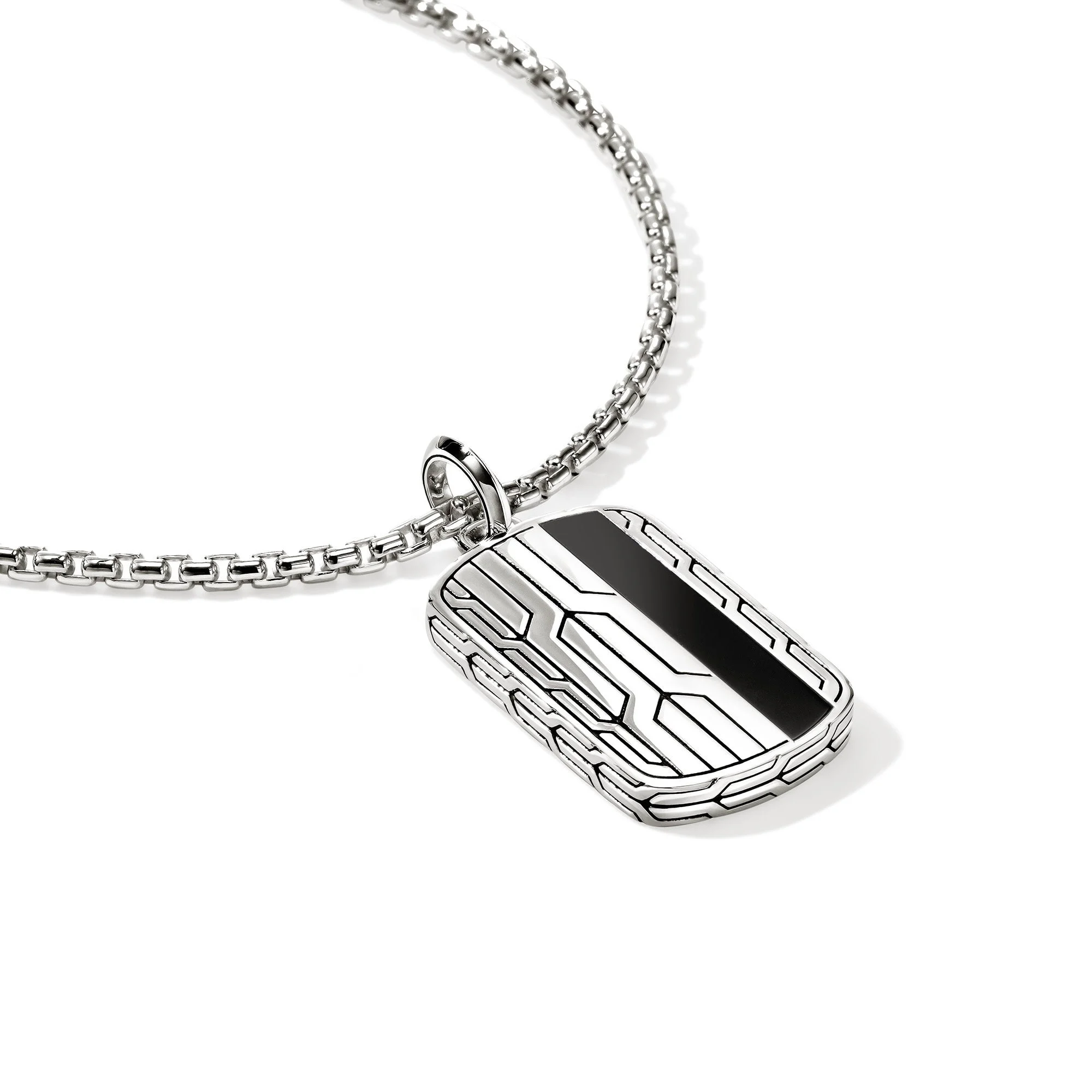 Icon 50 Pendant, Sterling Silver, Black Onyx - 1