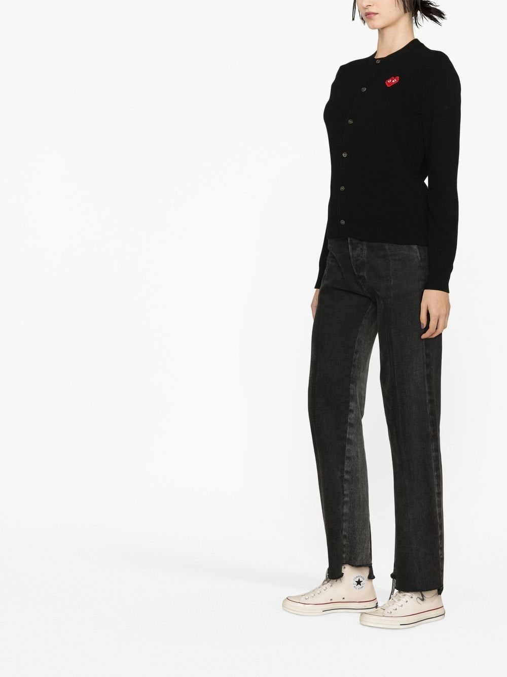 logo-patch cardigan - 3