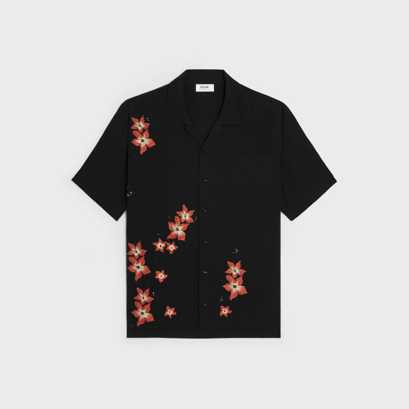 embroidered hawaiian shirt in viscose 1