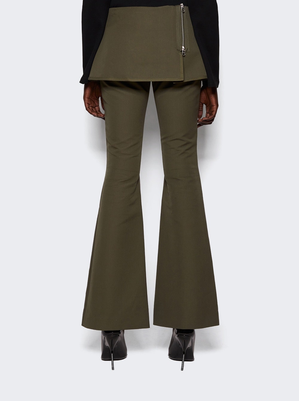 Modular Overskirt Bootcut Pants Camouflage Green - 5