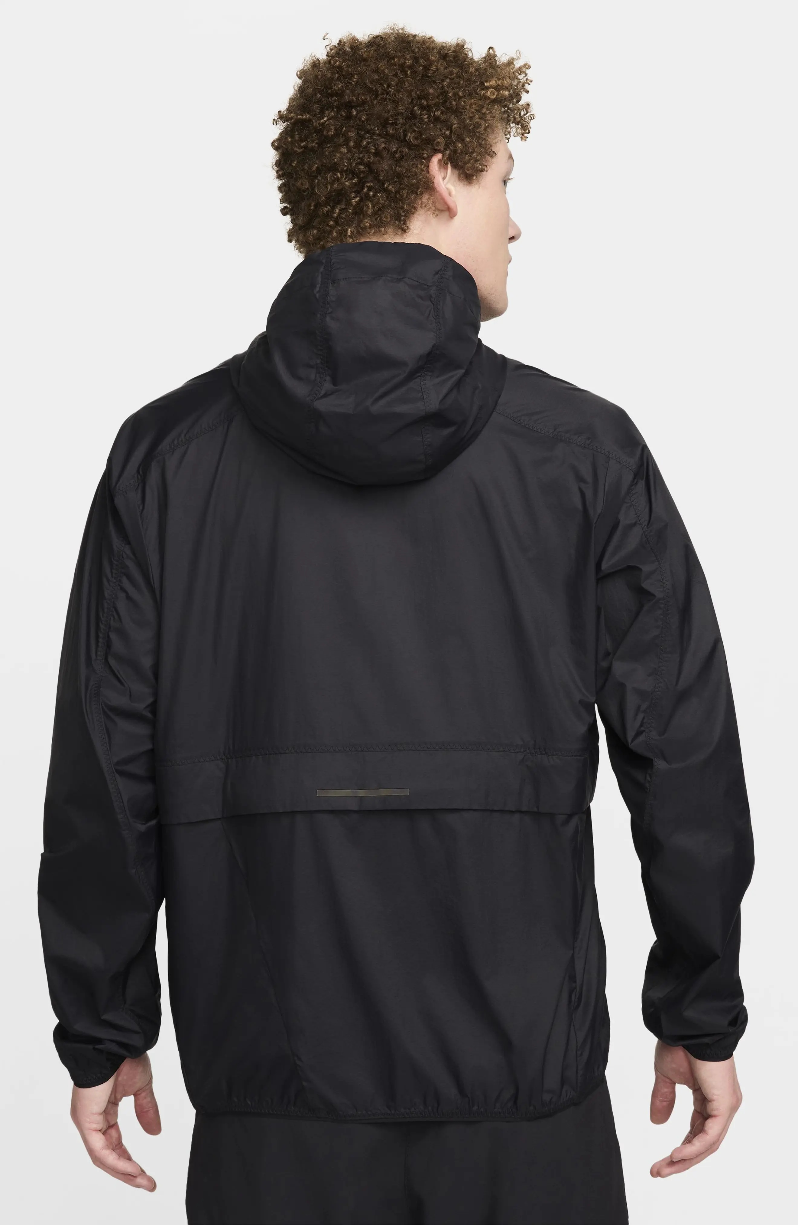 Running Division Hooded Nylon Running Jacket in Black/Black - 7