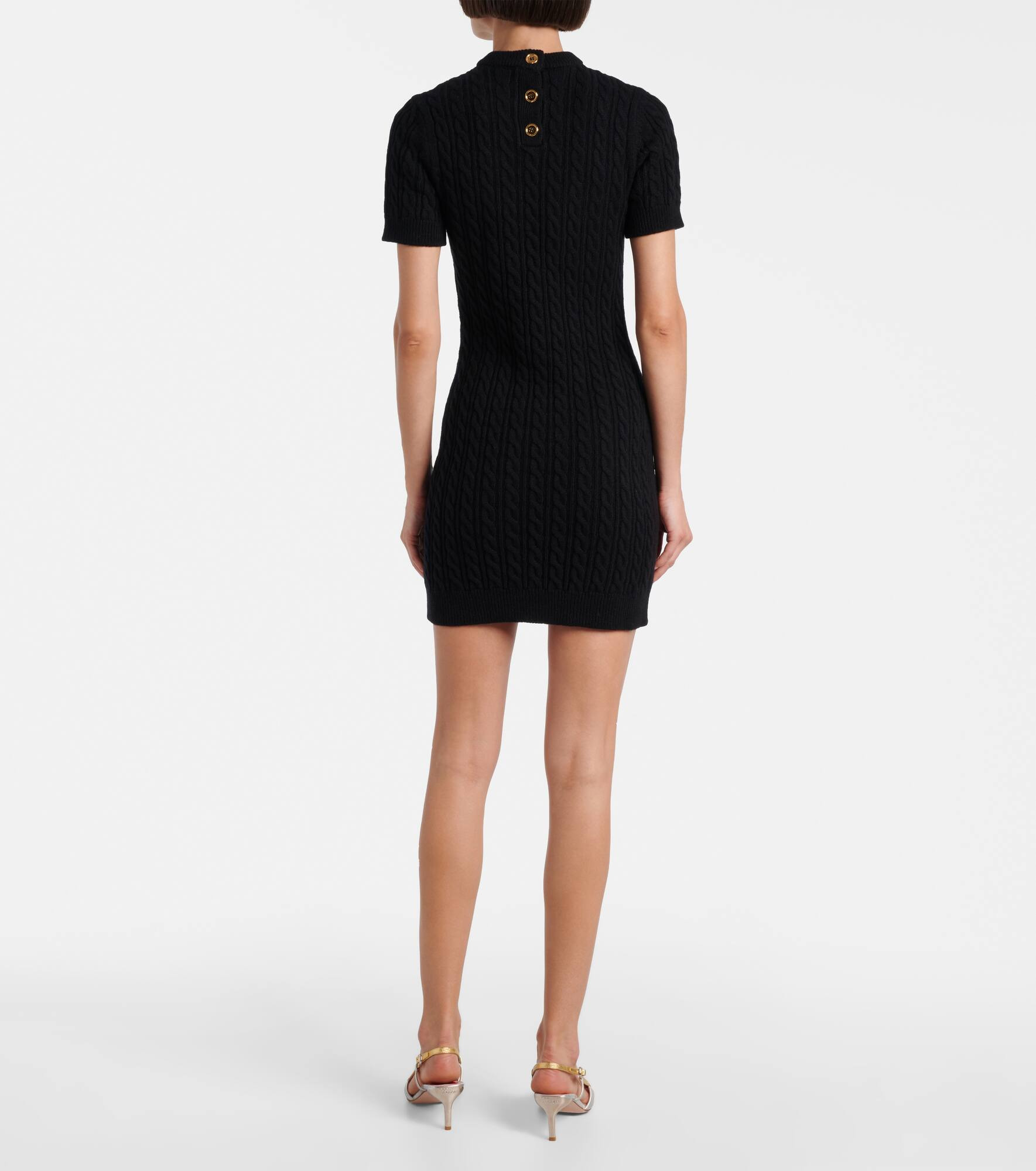 Cable-knit wool and cashmere minidress - 3