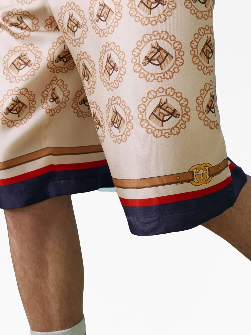 graphic-print silk shorts - 5