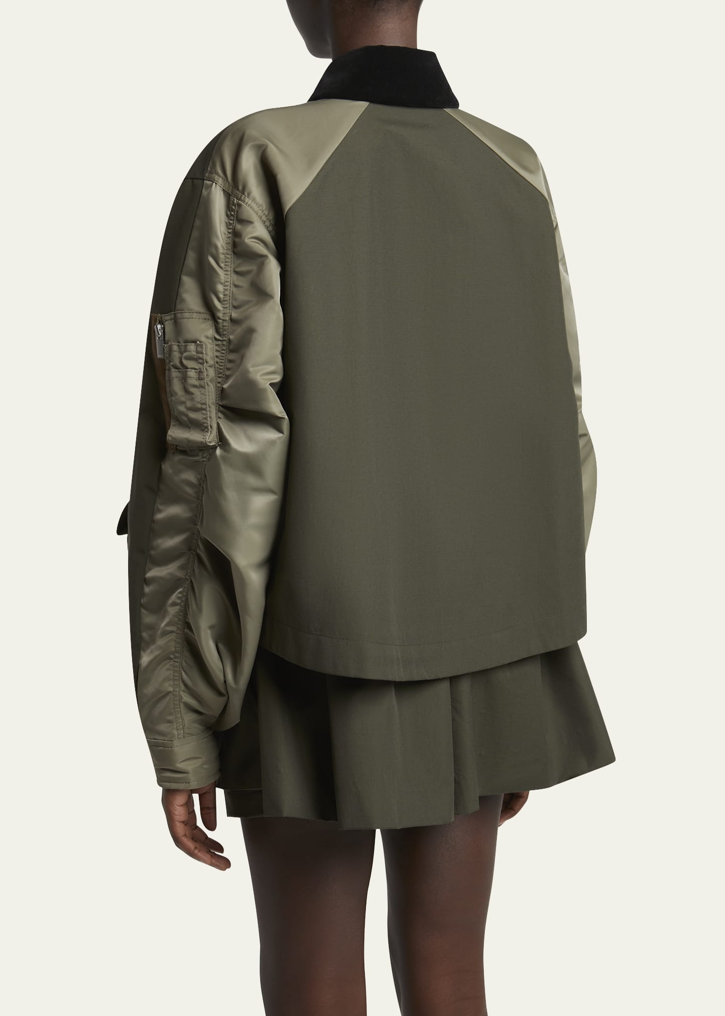 Hybrid Cargo Pocket Contrast Collar Utility Jacket - 3