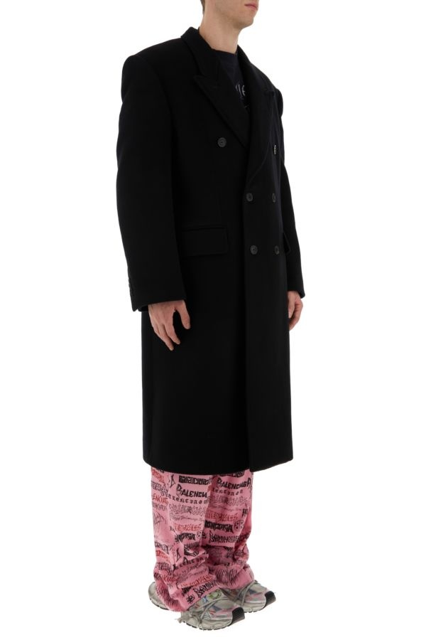 Black wool oversize coat - 4