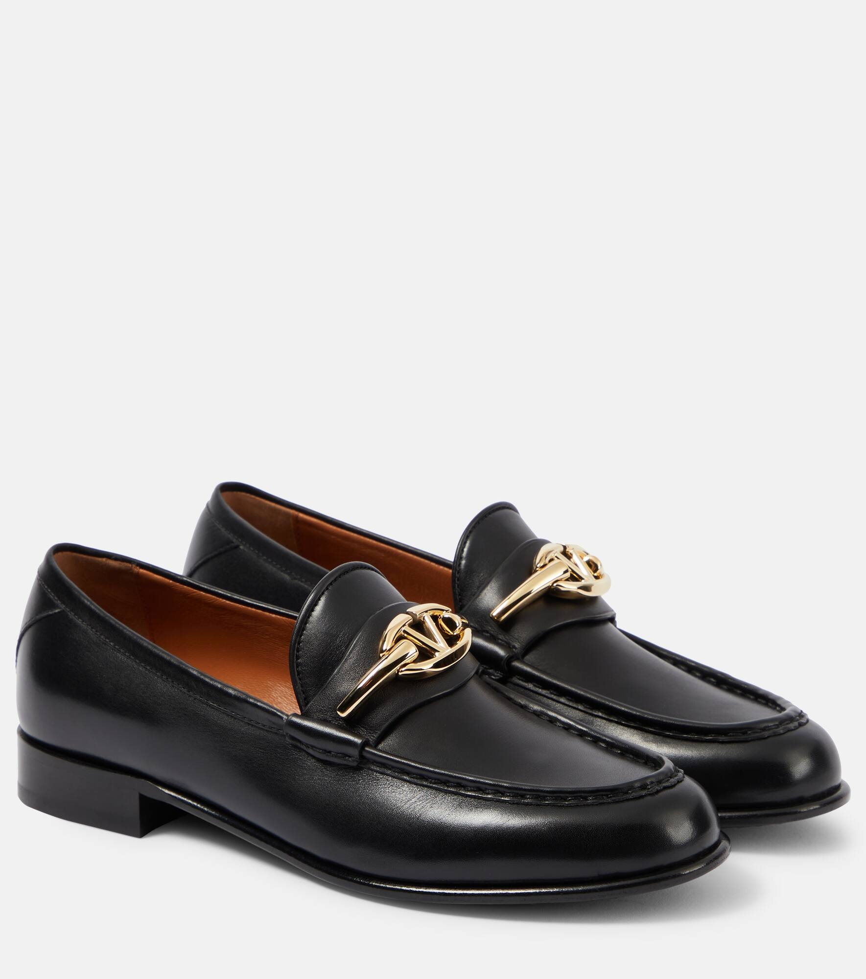 VLogo Signature leather loafers - 1