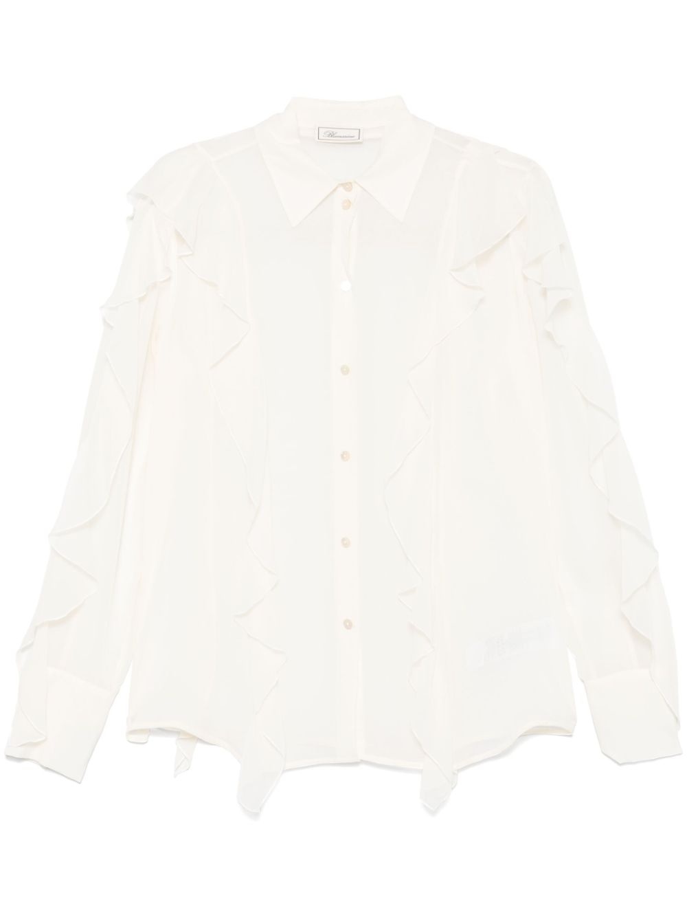 ruffled silk shirt - 1