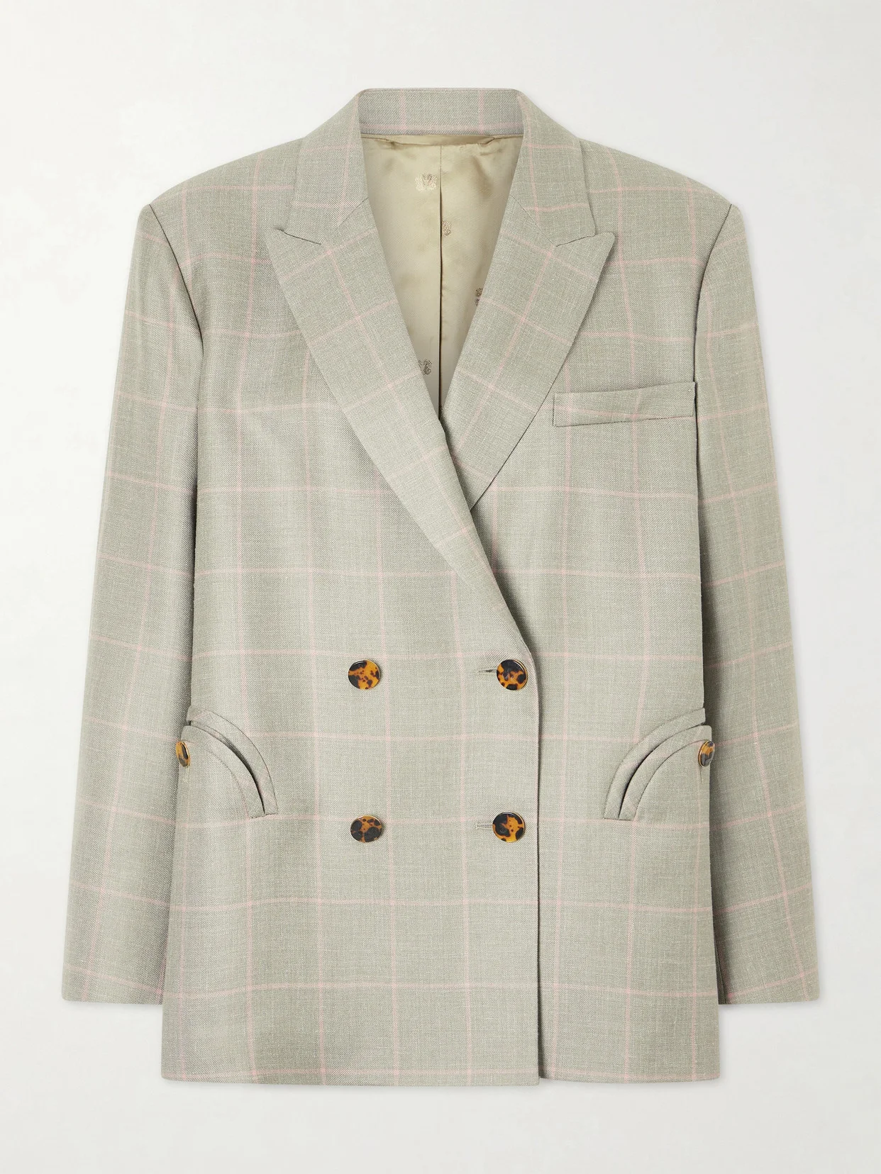 Nightbreak Double-breasted Virgin Wool, Silk And Linen-blend Blazer - 1