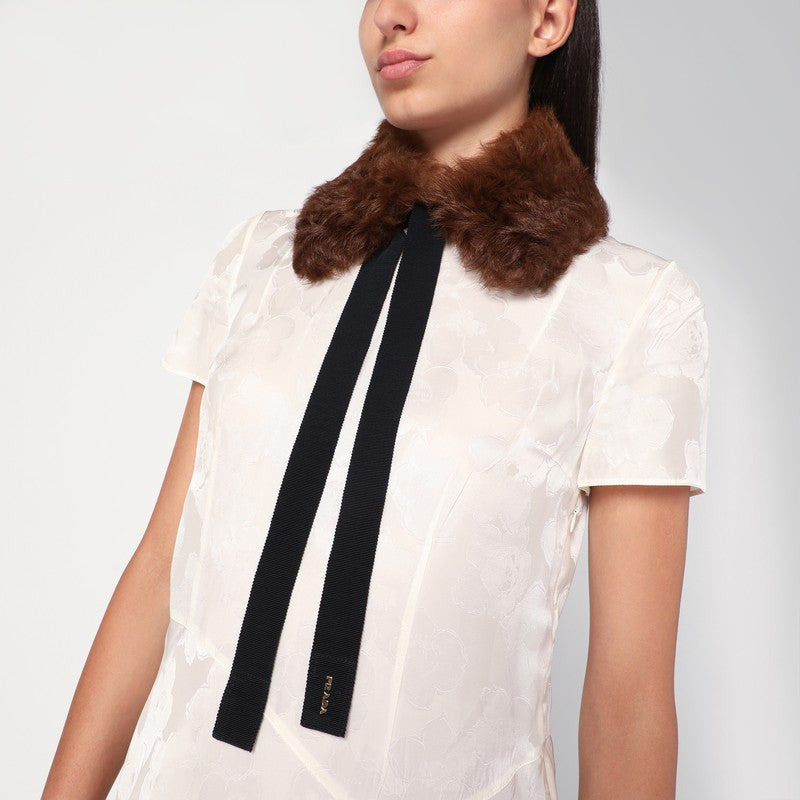 Prada Shearling Shawl With Tie Women - 2