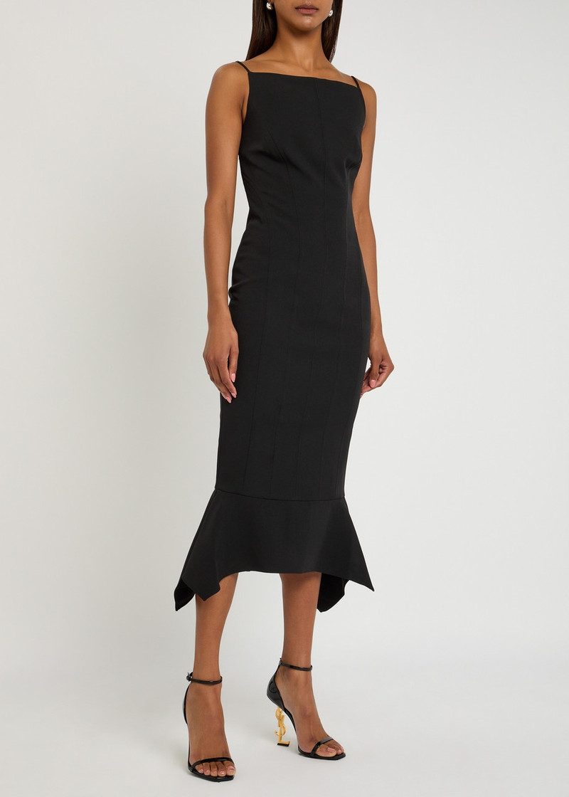 ROLAND MOURET Roland Mouret Fishtail Hem Stretch-crepe Midi Dress outlook