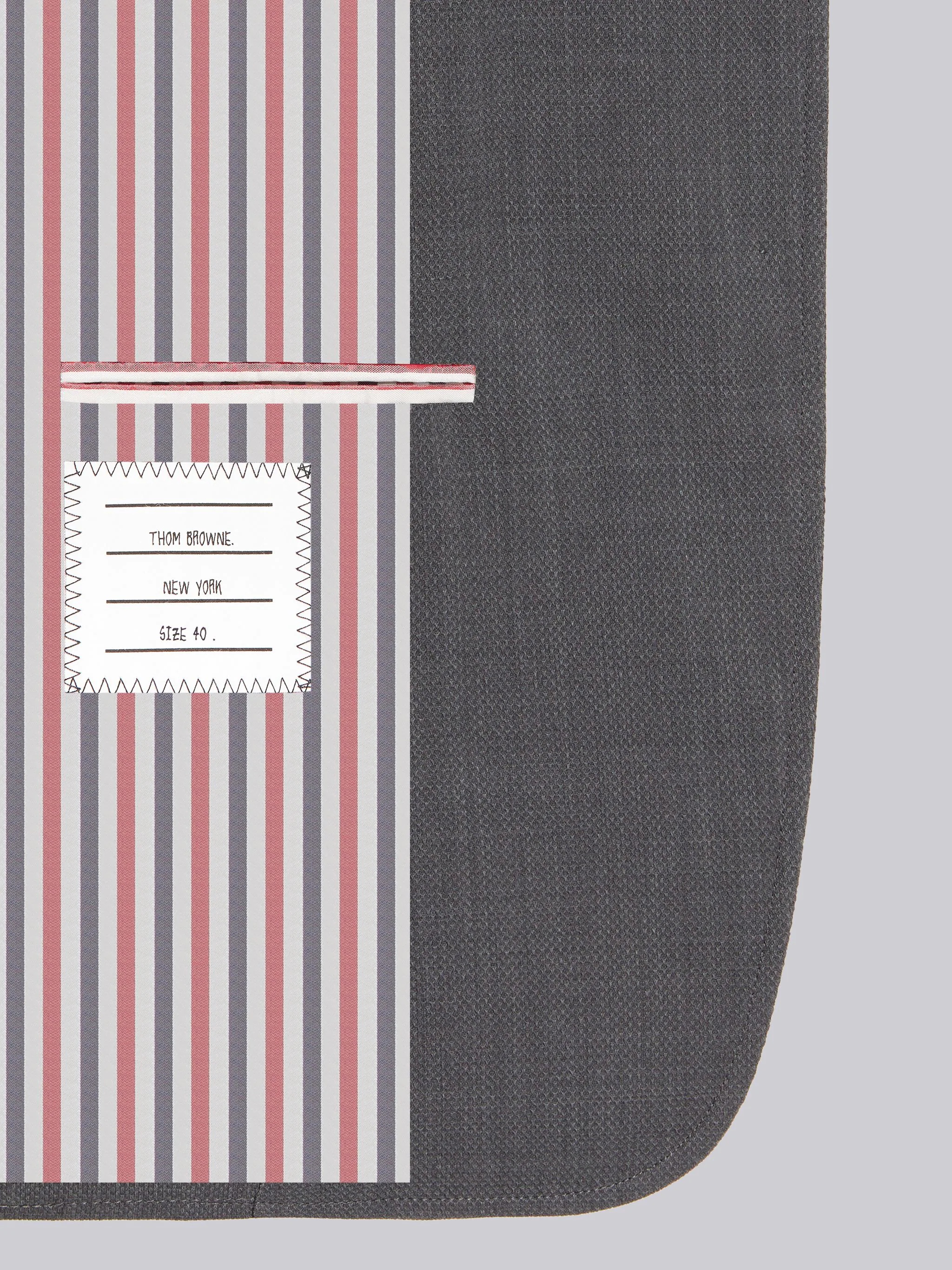 Medium Grey Wool Pique Suiting Single Vent Jacket - 6