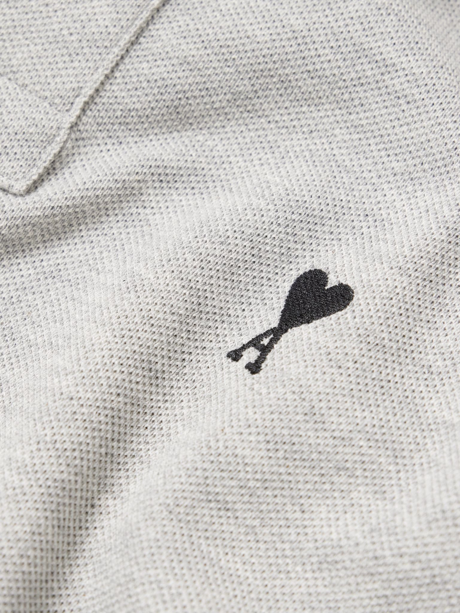 Logo-Embroidered Organic Cotton-Piqué Polo Shirt Gray - 4