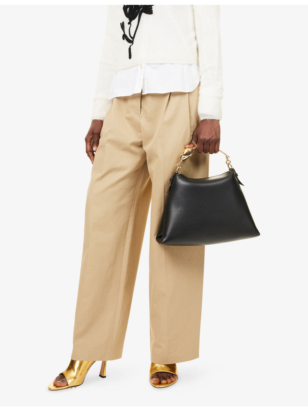Large Bloom Leather Shoulder Bag - 3