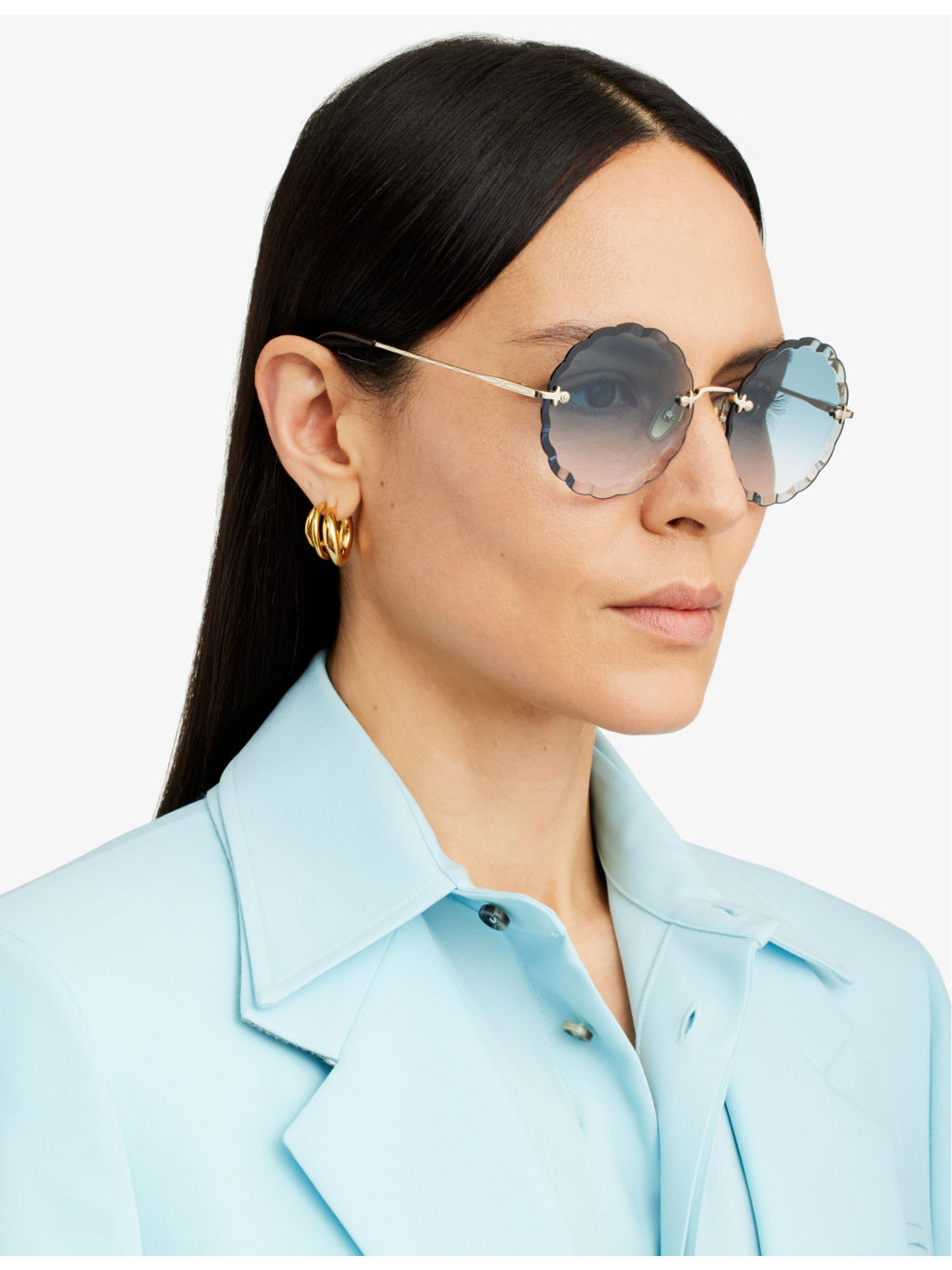 CH0047S metal scalloped round-frame sunglasses - 2
