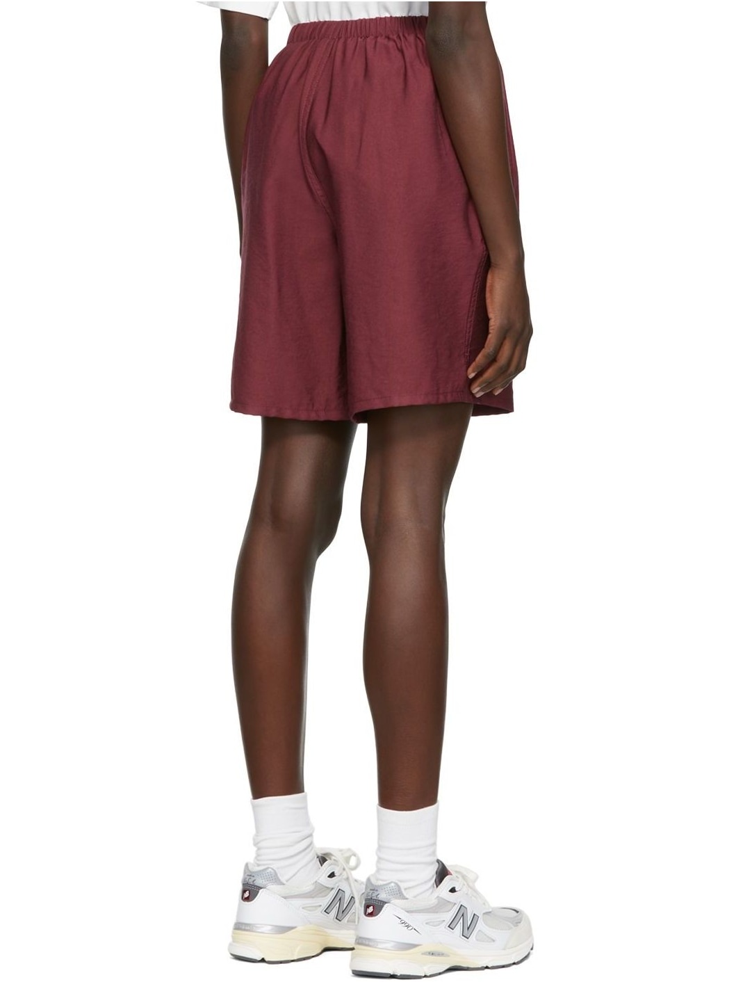 SSENSE Exclusive Burgundy Viscose Shorts - 3